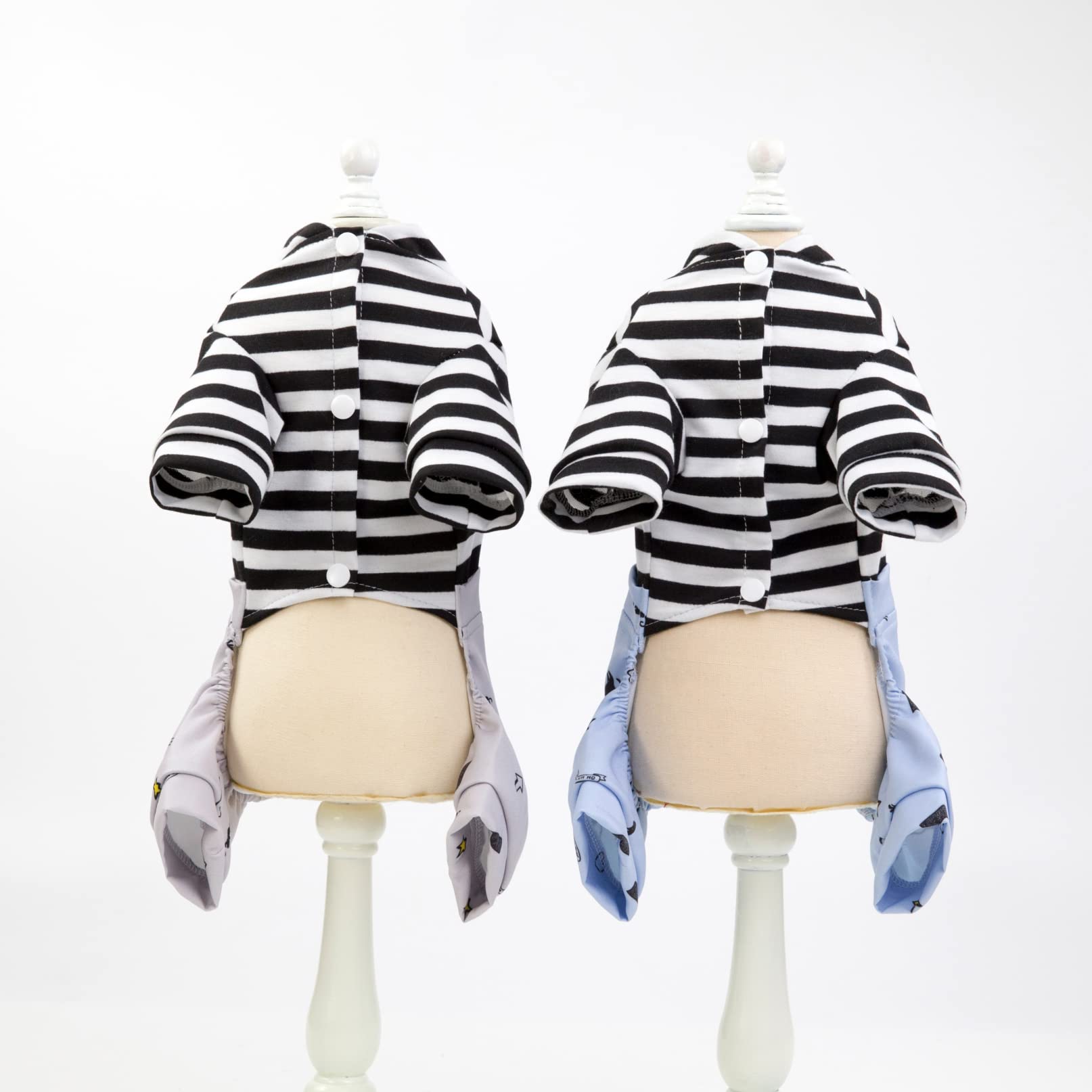 Breathable Summer Cotton Striped Dog Jumpsuit - Soft Pet Apparel for Small Dogs & Cats | Perfect for Outdoor Walks & Indoor Playtime