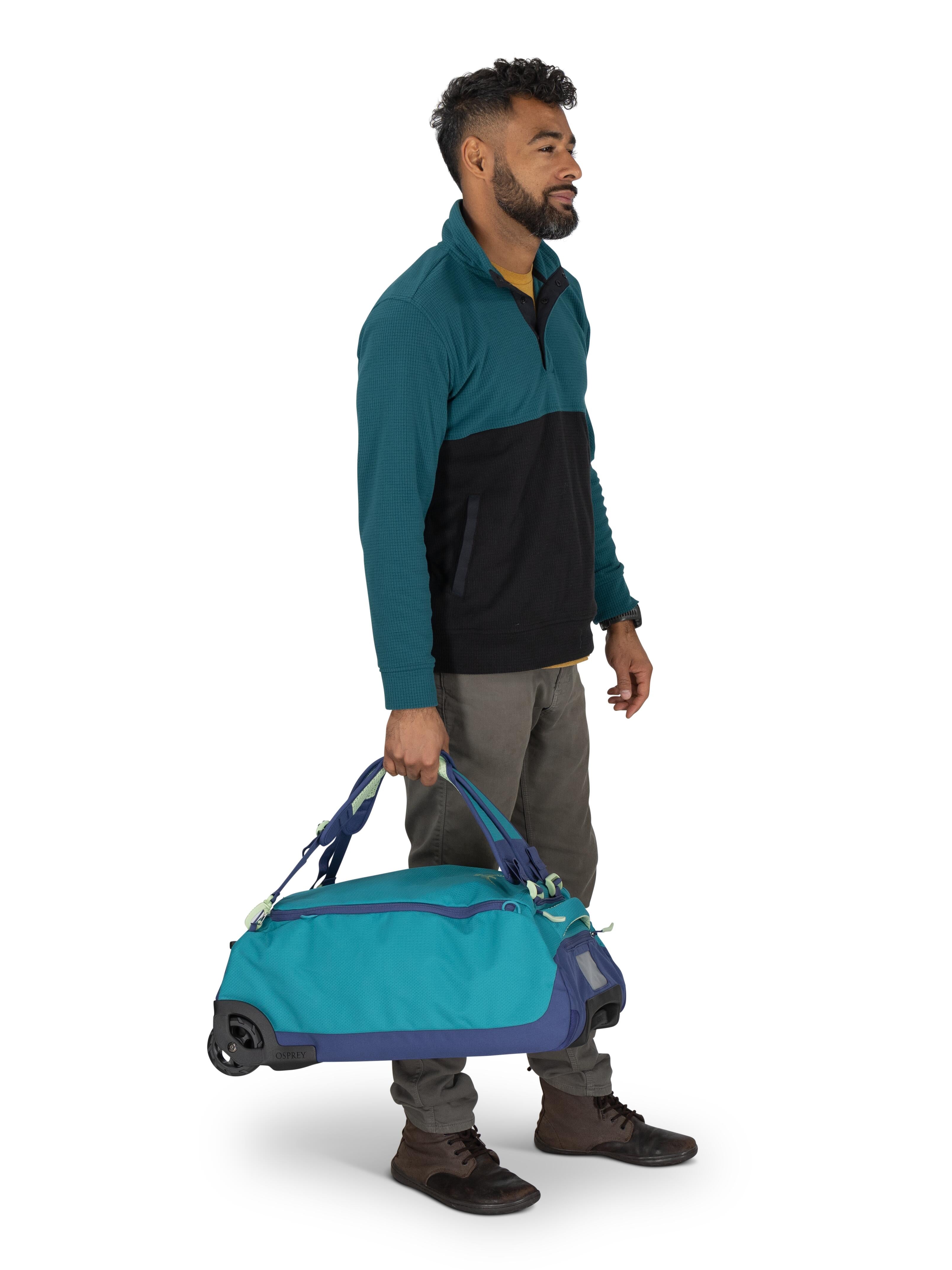 Osprey Daylite 40L Wheeled Carry On Duffel Bag - Lightweight Travel Luggage for Airplane, Weekend Trips & Outdoor Adventures