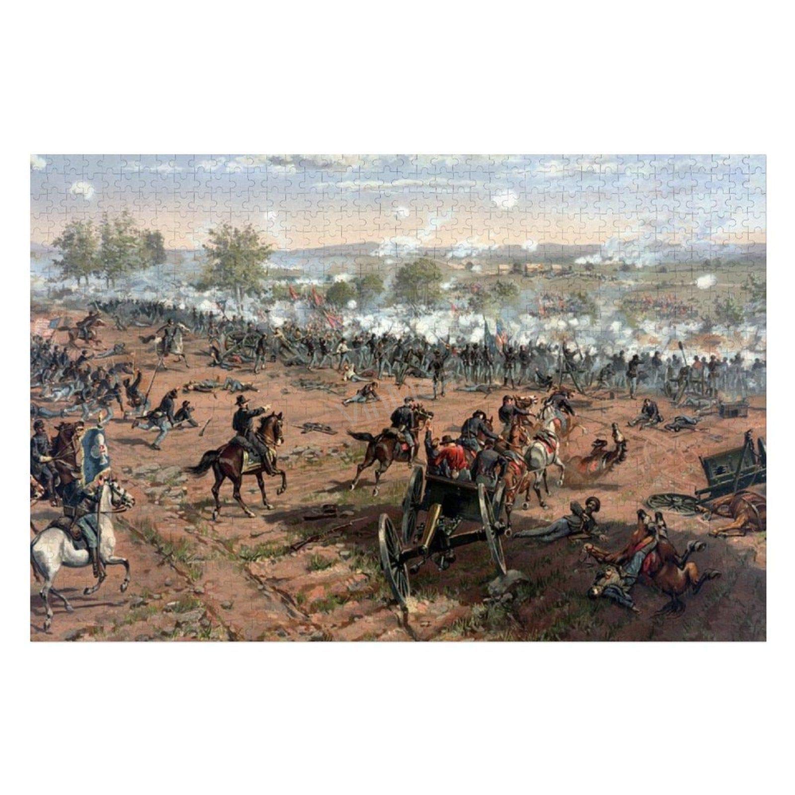 VinMea 1000-Piece Wooden Jigsaw Puzzle - Battle of Gettysburg Civil War Art - Challenging Puzzle Game for Adults & Teens - Perfect for Family Game Night, History Enthusiasts & Home Decor