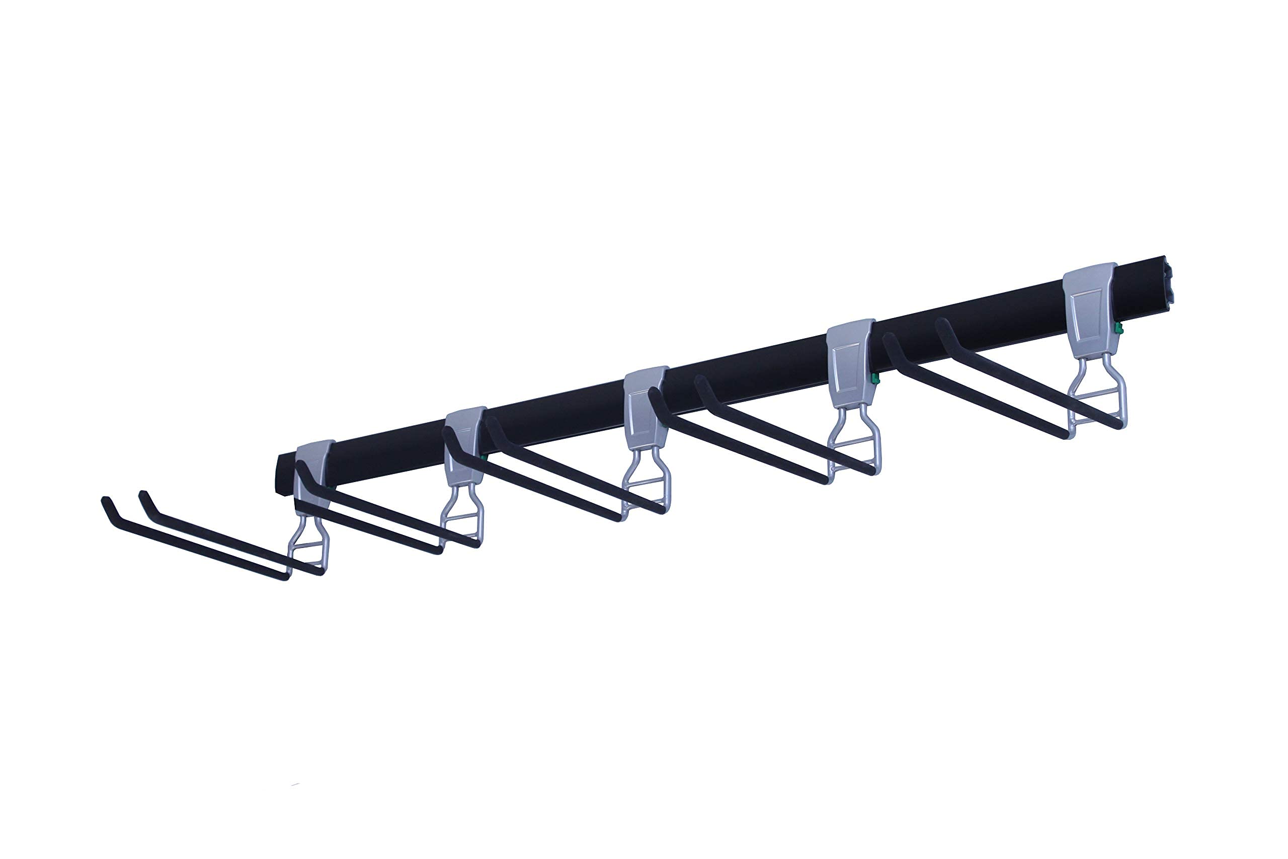 Wall Mounted Ski and Snowboard Storage Rack with 5 Heavy-Duty Hooks - Space-Saving Gear Organizer for Garage, Basement, or Mudroom