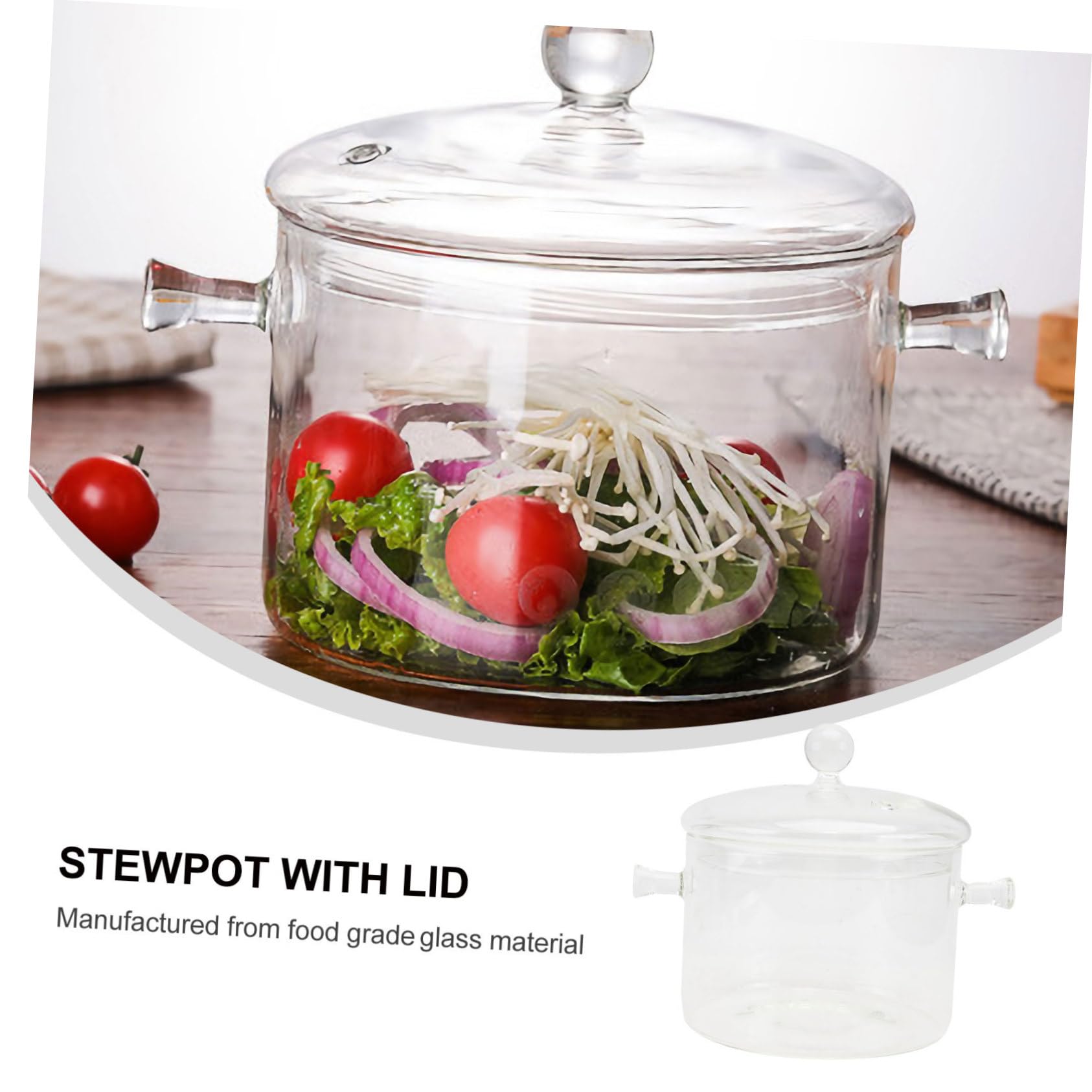 Cabilock Decorative Glass Candles - 12oz Glass Saucepan with Lid, Cooking Pot for Soup, Stew & Kitchen Use | Airtight Candy Storage Containers | Perfect for Restaurants, Home Cooking & Gift Giving