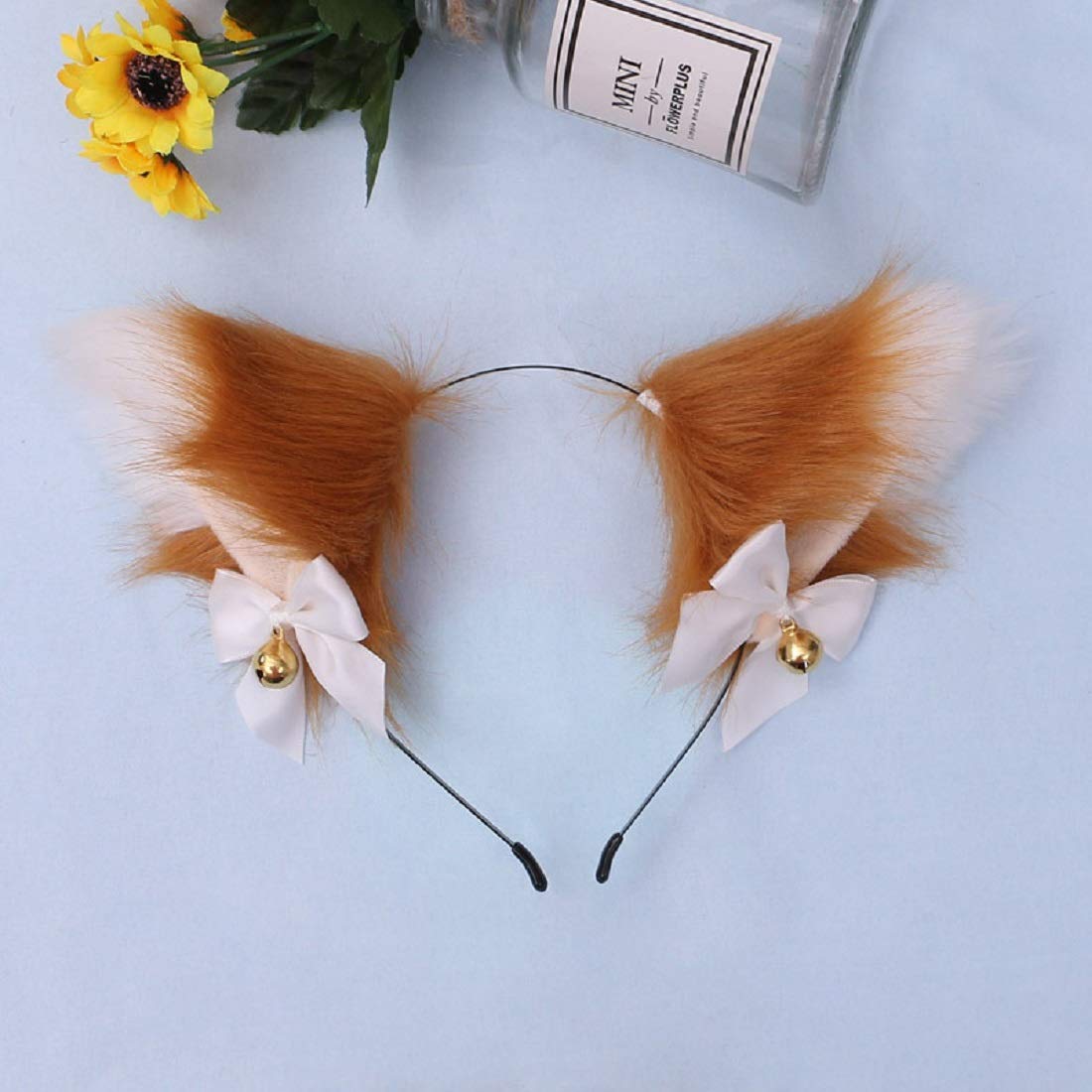 Fxaelian Animal Fox Cat Dog Ears Headband - Cute Furry Cosplay Costume Accessories for Halloween, Parties, Anime Conventions & TikTok Videos