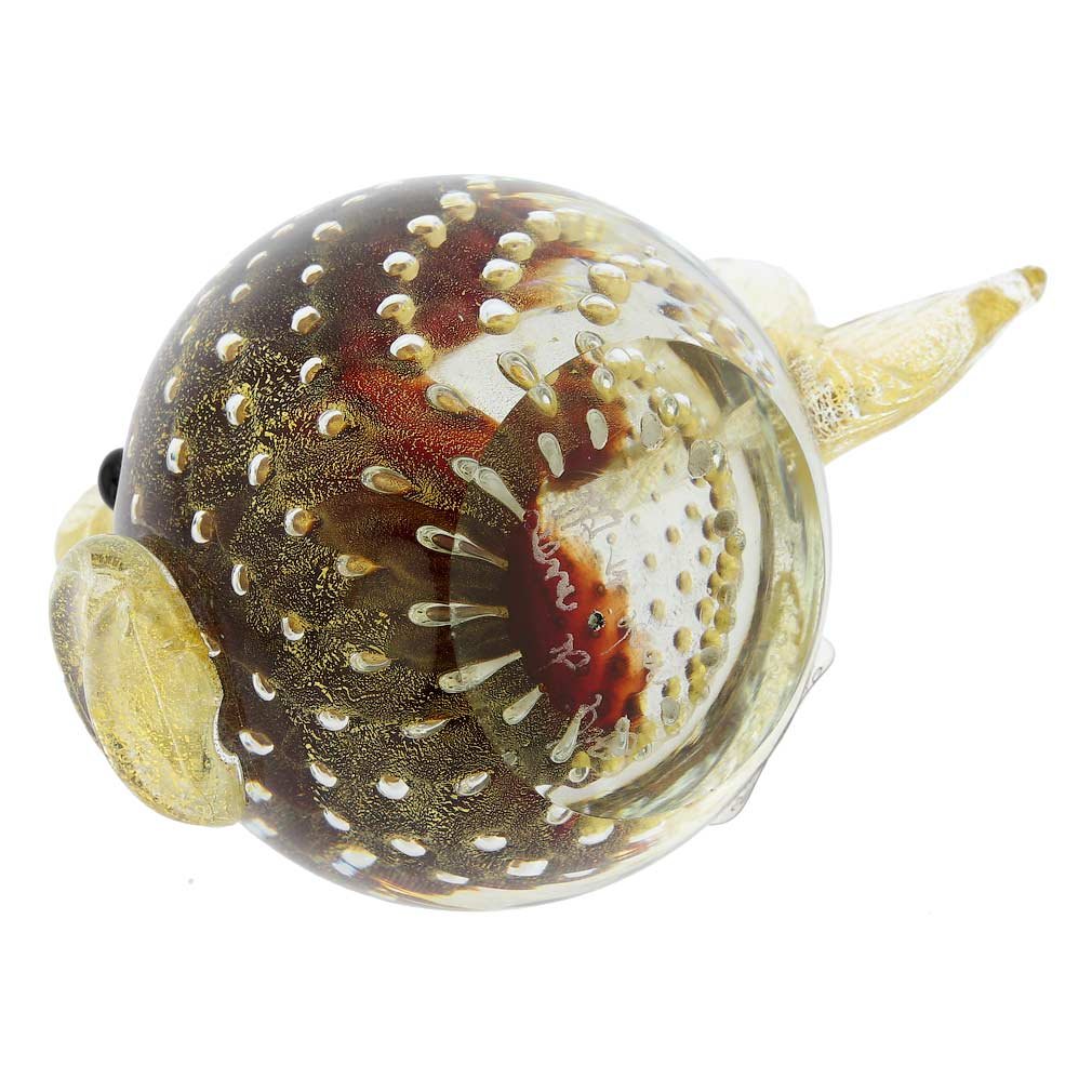 Authentic Murano Glass Bullicante Fish Sculpture - Handcrafted Red Venetian Art for Home Decor & Gift Ideas | Perfect for Living Room, Office, or Collection Display