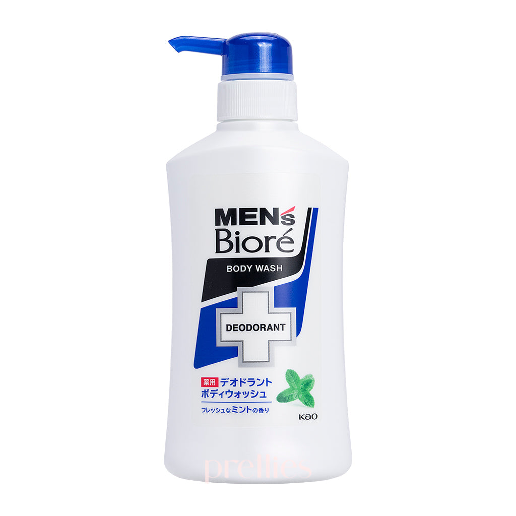 BIORE Men's Deodorant Body Wash 440ml - Fresh Mint Scent for Men | Refreshing & Odor Protection | Ideal for Gym, Workout & Daily Shower