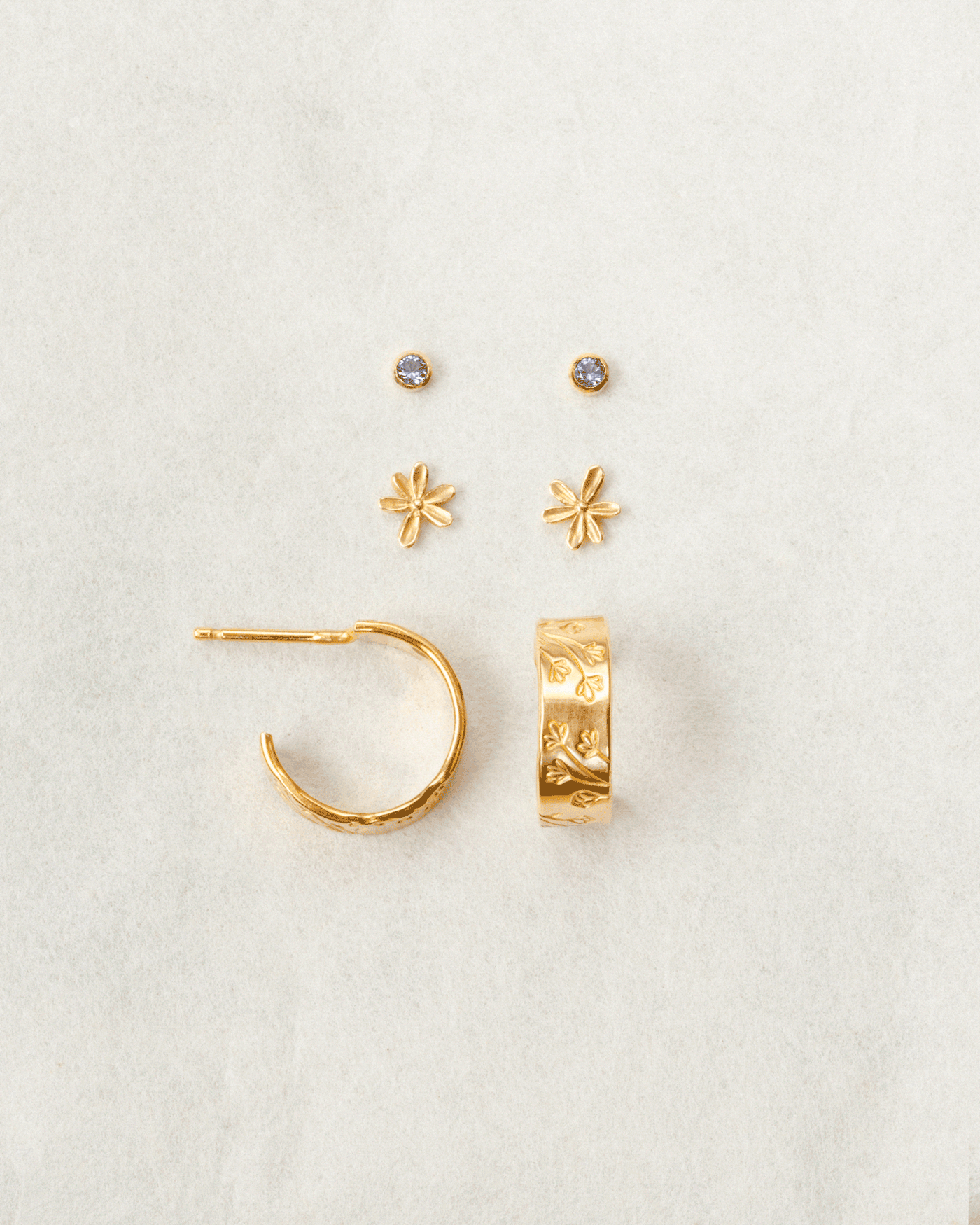 Elegant Gilded Garden Earrings Set - Gold Floral Dangle Earrings for Women - Perfect for Weddings, Parties & Special Occasions