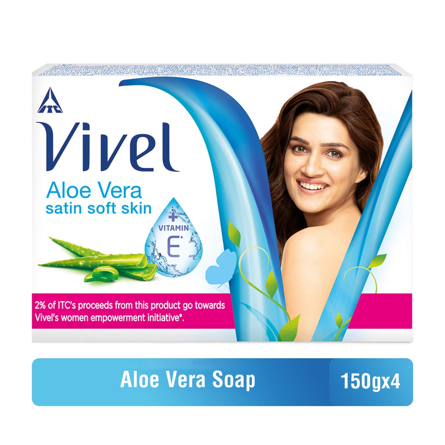 Vivel Aloe Vera & Vitamin E Bath Soap for Soft Glowing Skin | Menthol Cool Mint Soap for Refreshing Skin | 4-Pack Combo (150g Each) - Perfect for Daily Shower, Spa Day & Travel