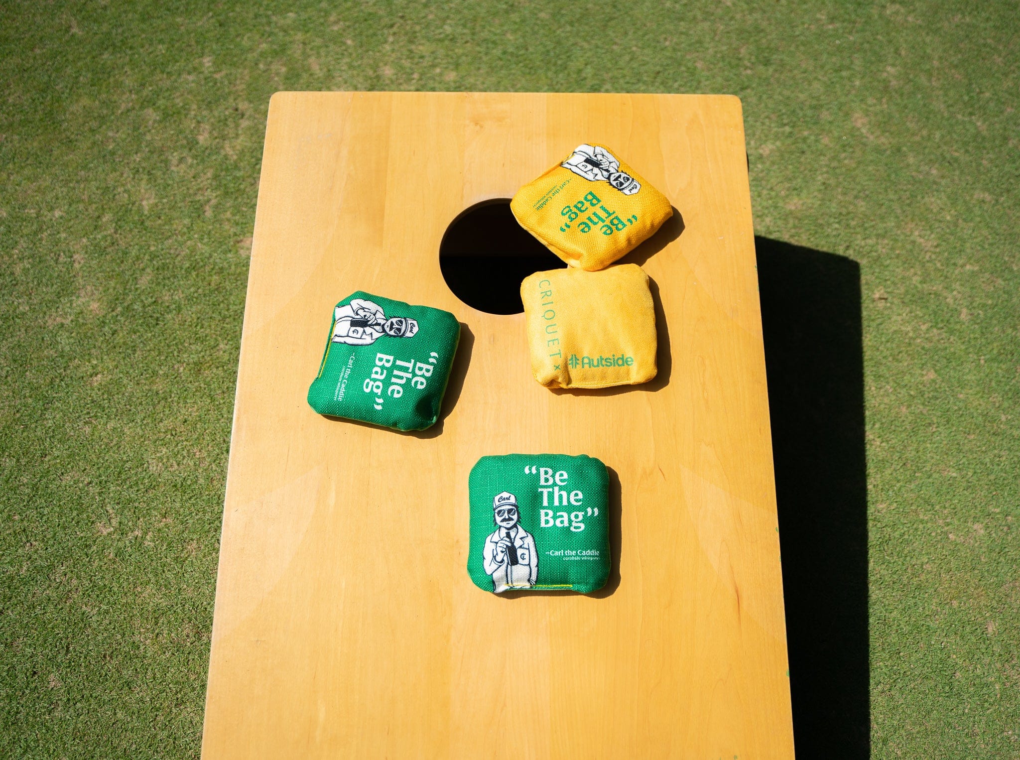 Autside x Criquet Natural Wooden Bags & Boards Set - Premium Cornhole Game for Outdoor Parties, Backyard BBQ, and Tailgating
