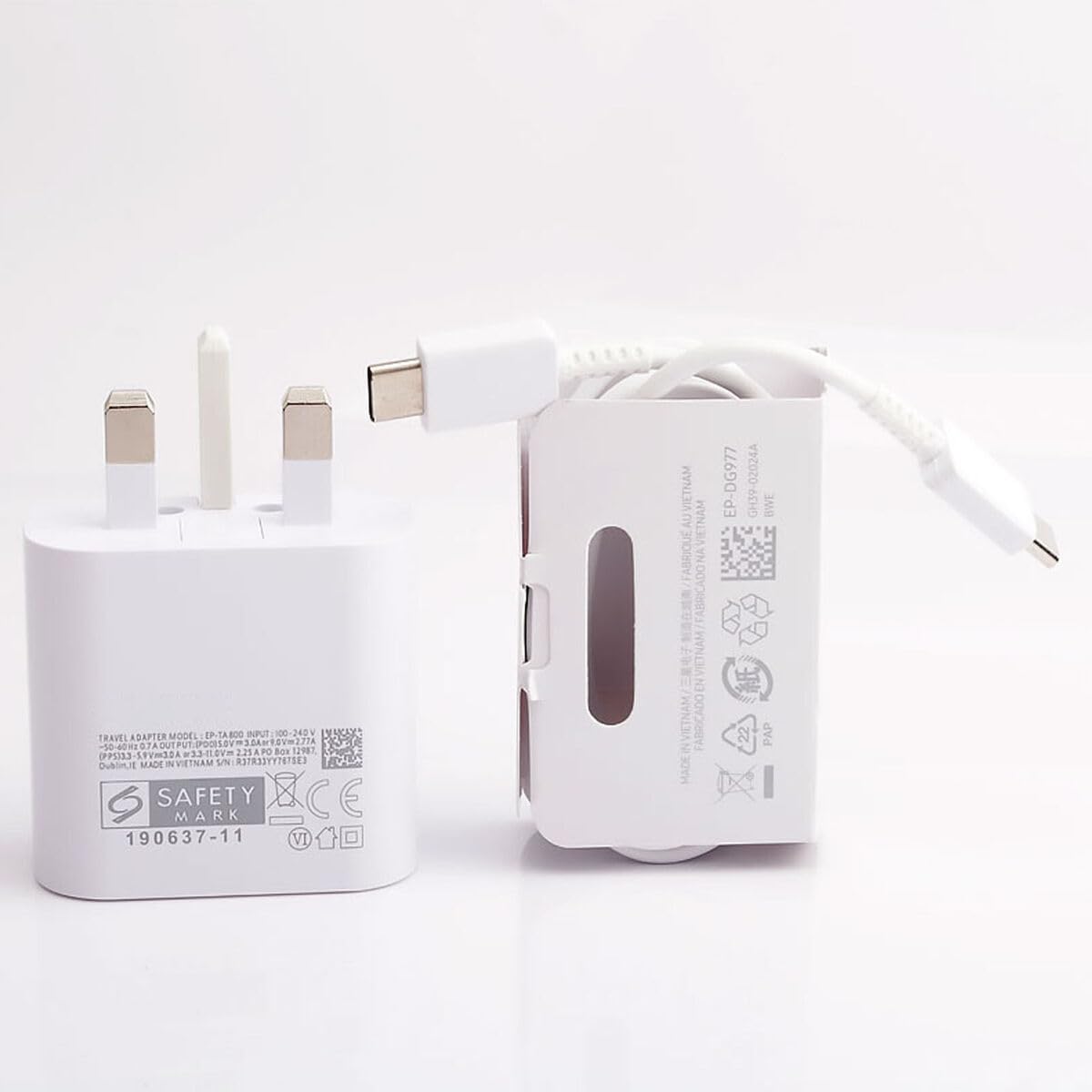 Original Samsung 25W USB-C Super Fast Charger with Braided Cable - UK Wall Adapter for Galaxy A16/A35/A55 5G | Fast Charging for Phones, Tablets & More | Home, Office & Travel Use