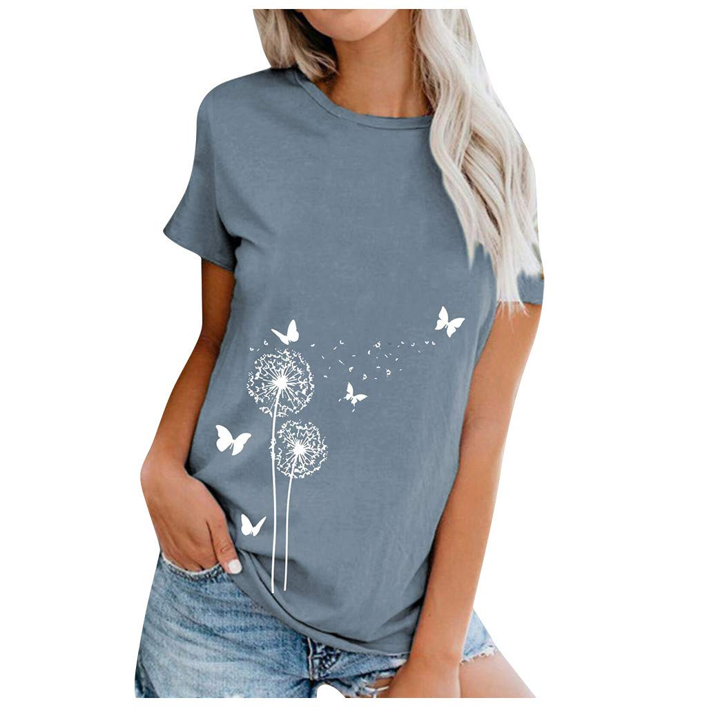 Women's Casual Short Sleeve T-Shirts - Loose Fit Printed Blouse with O-Neck for Everyday Wear | Perfect for Work, Weekend Outfits & Summer Fashion