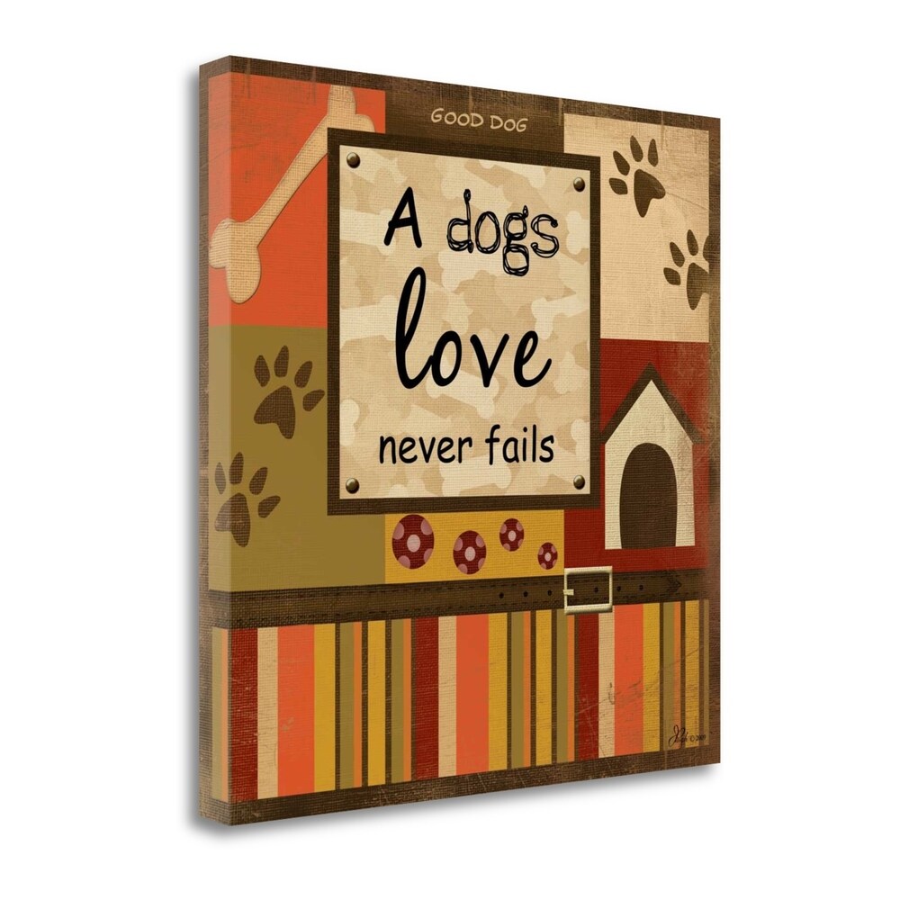 A Dogs Love Never Fails By Jennifer Pugh - Premium Giclee Print on Gallery Wrap Canvas - Perfect for Home Decor, Living Room Wall Art & Pet Lover Gifts