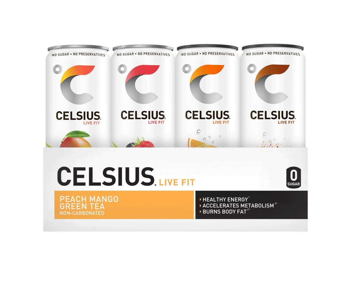 CELSIUS Fitness Drink Zero Sugar Variety Pack - 9 Flavors, 12 Slim Cans (12 Fl Oz Each) - Energy Boost for Workouts, Running & Active Lifestyle