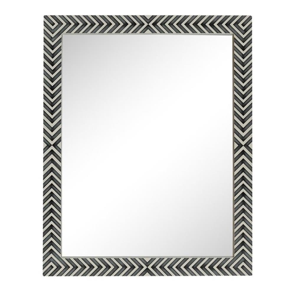 Elegant Chevron Glass Mirror 40x32 - Modern MDF Decor for Bathroom & Living Room