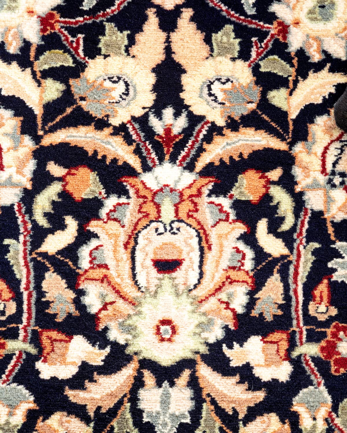 Handmade Blue Oriental Mogul Wool Area Rug 6x9 - Traditional Hand-Knotted One-of-a-Kind Design for Living Room, Bedroom & Home Decor