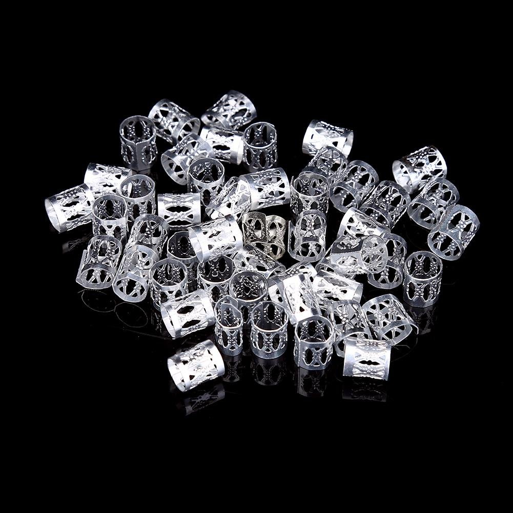 Aluminum Hair Rings & Dreadlock Beads Set - Hair Jewelry for Braids, Dreadlocks & Hair Cuffs - Metal Hair Accessories & Decorations for Women - Perfect for Festivals, Weddings & Boho Styling