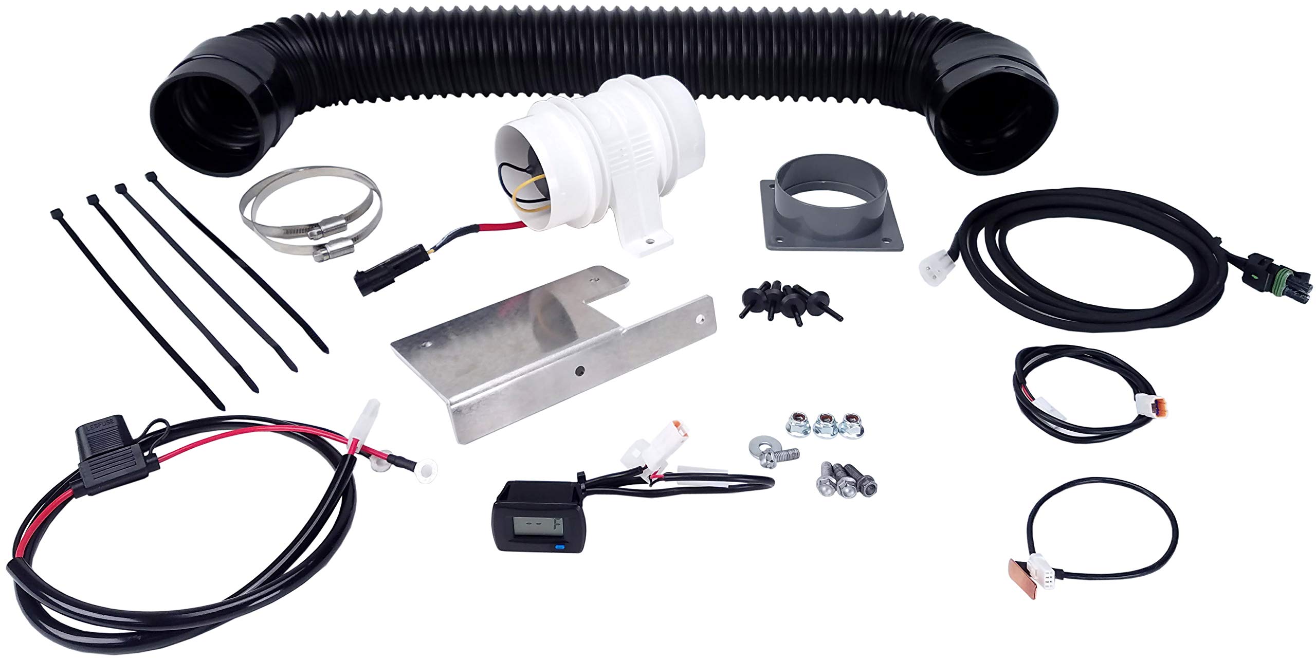 Design Engineering 10875 Auxiliary Fan Kit for Honda Pioneer 500/700/1000 (2015-2022 Models) - Heavy Duty Cooling System Upgrade for Off-Road Adventures & Towing