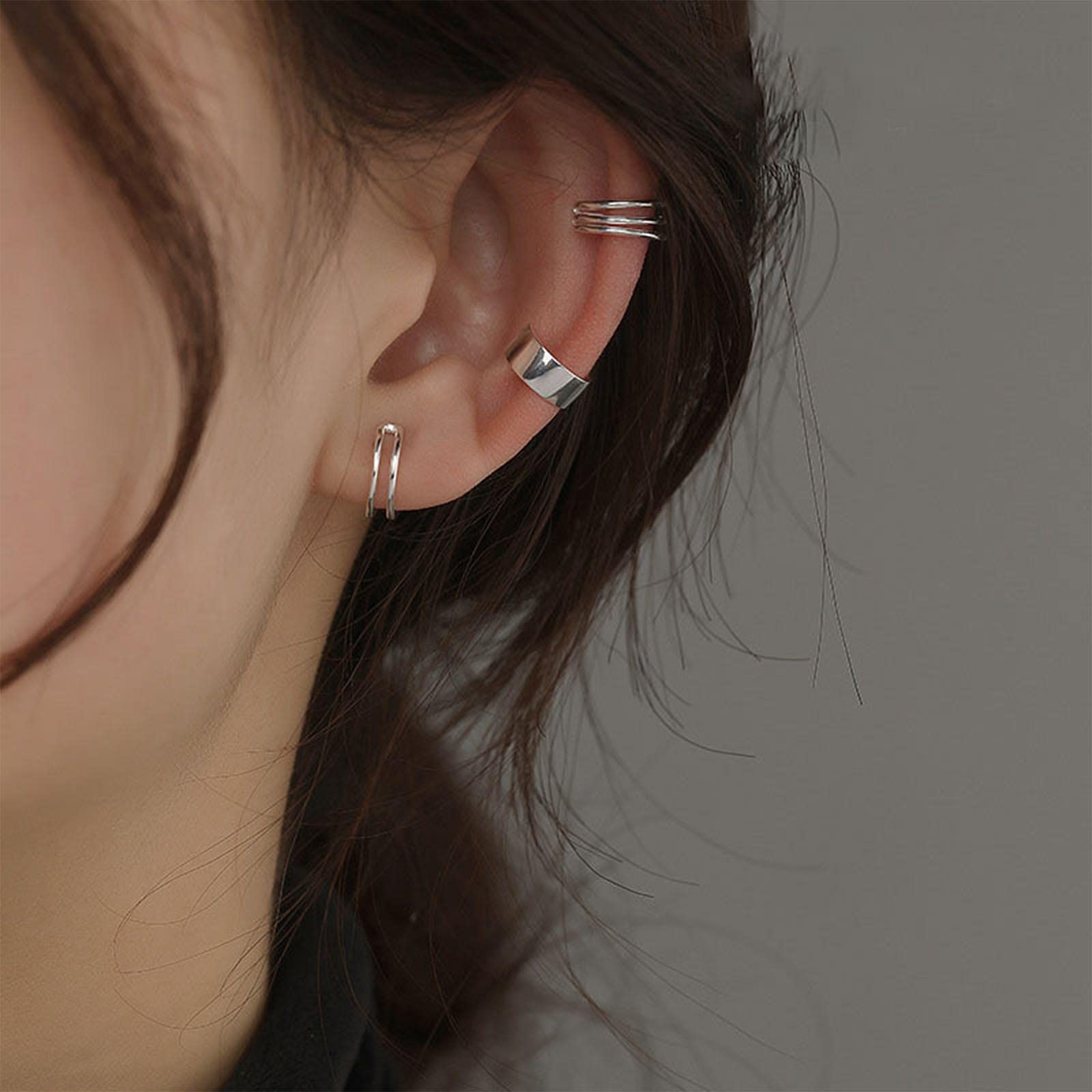 Boho Cartilage Earrings Set - Double Line Helix Cuff Earrings for Women & Girls | Minimalist Fake Piercing Jewelry | No-Piercing Ear Cuffs for Everyday Wear & Special Occasions