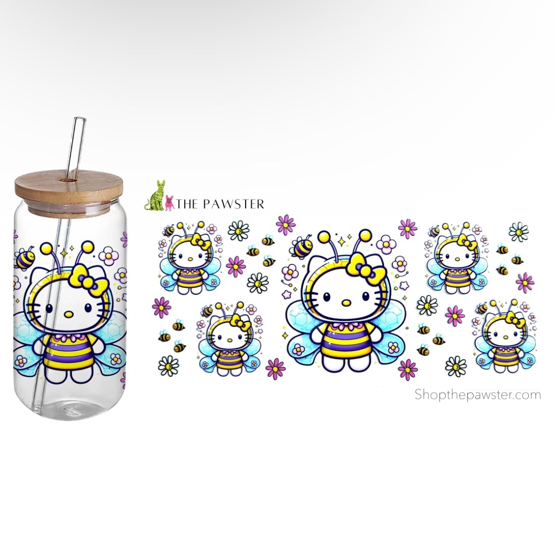 #118 HK Flowers & Bees 16oz Cup Wrap - Insulated Coffee Cup Sleeve for Hot & Cold Drinks, Perfect for Coffee, Tea, and Smoothies at Home, Office, or Travel
