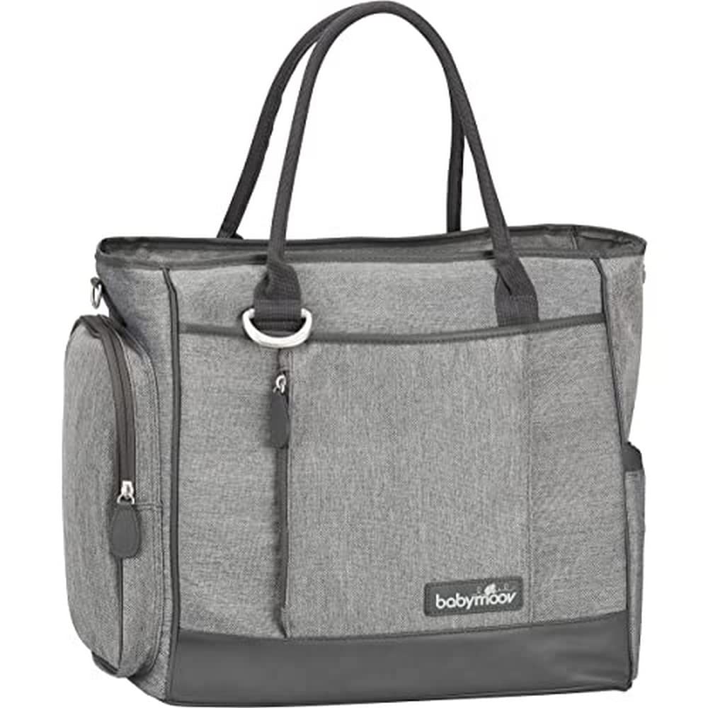 BABYMOOV Essential Diaper Bag Tote with Changing Pad, Shoulder Strap & 3-Piece Baby Travel Accessories - Petrol Blue | Perfect for On-the-Go Parents, Daycare, Travel & Baby Essentials Organization