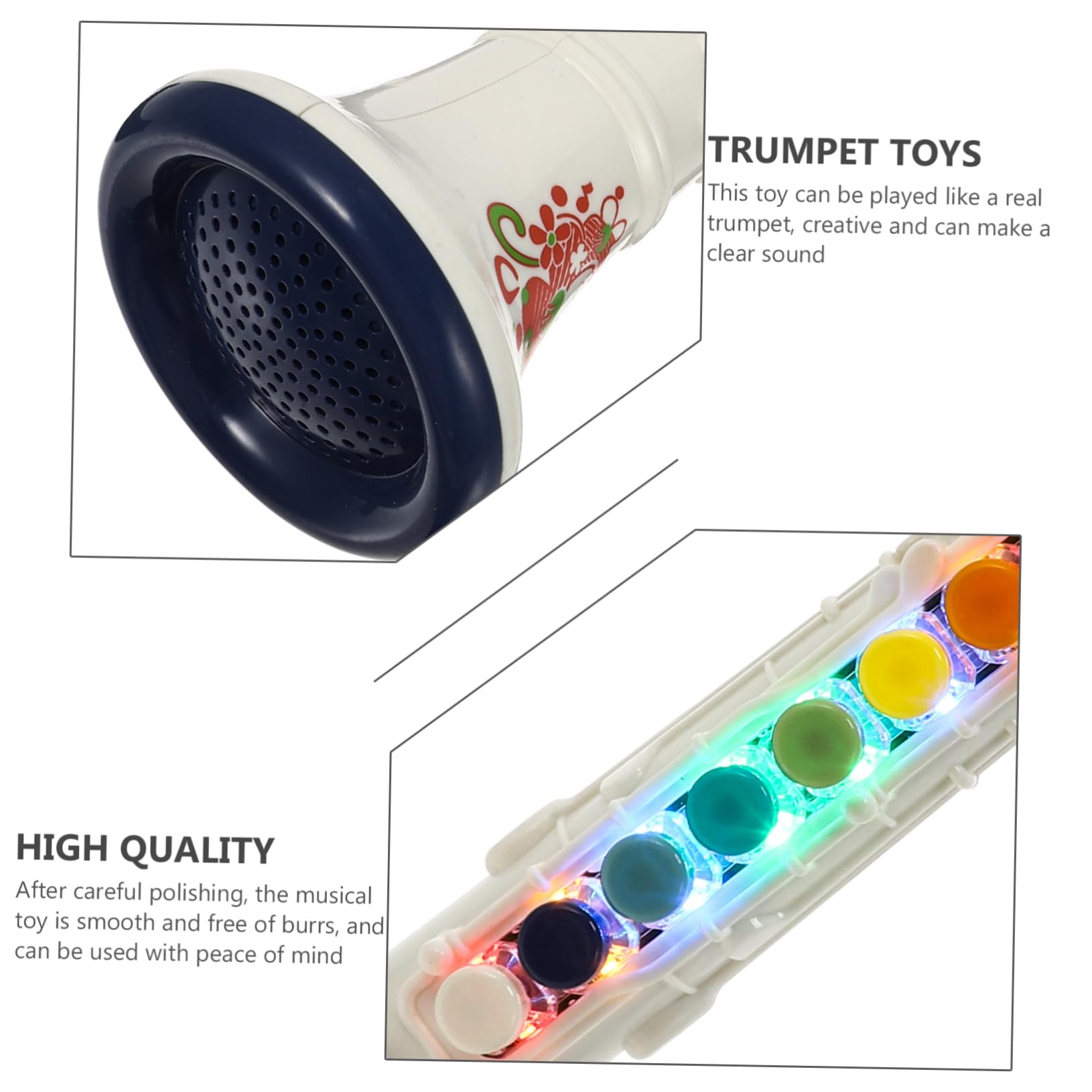 NESTINGHO Kids Wind Instrument Toy Set - Fun & Educational Clarinet for Toddlers & Children - White ABS Plastic - Perfect for Music Learning & Playtime