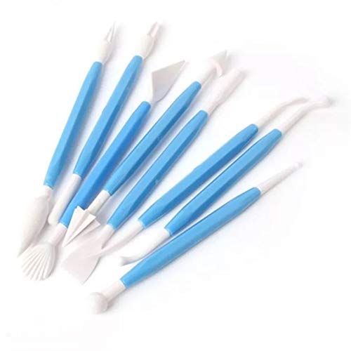 NF Noble Foods 9-Piece Fondant Modeling Tools Set - Professional Gum Paste & Cake Decorating Kit for Marshmallow Sculpting - Perfect for Birthday Cakes, Wedding Cakes & DIY Baking Projects