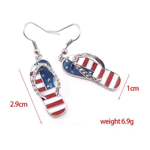Patriotic USA Flag Earrings for Women - Red White & Blue Dangle Drop Earrings, 4th of July Independence Day Jewelry Gift - Perfect for Parties, Festivals & National Celebrations