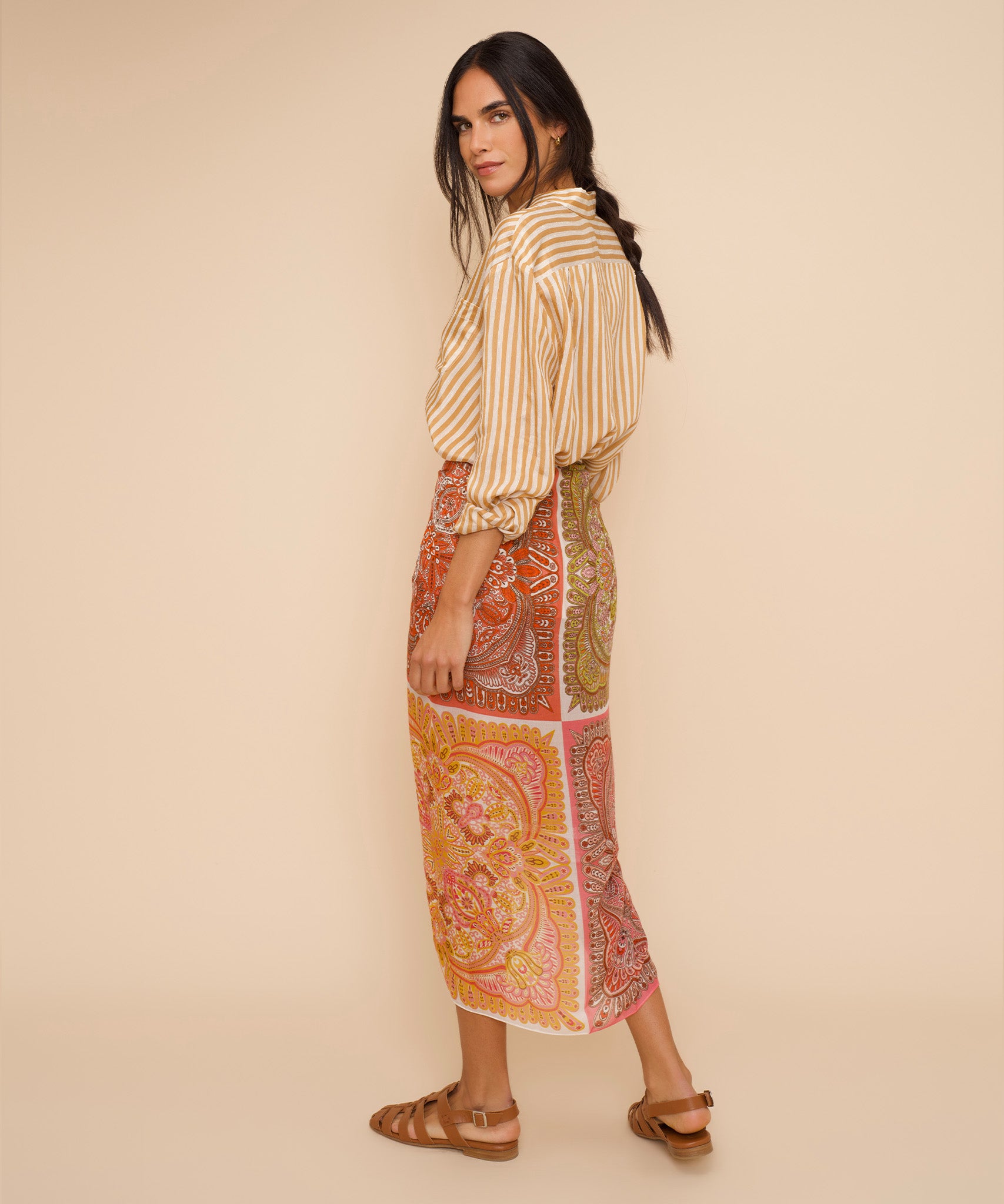 Handmade Patchwork Tile Wrap Scarf - Boho Chic Fashion Accessory for Women, Perfect for Layering, Beach Cover-Ups, and Festival Outfits