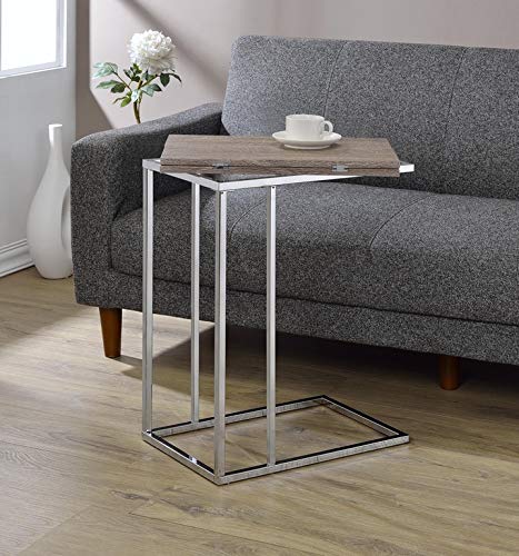 Knocbel Modern C-Shaped End Table - Adjustable Folding Top, Sturdy Metal Base - 12-24