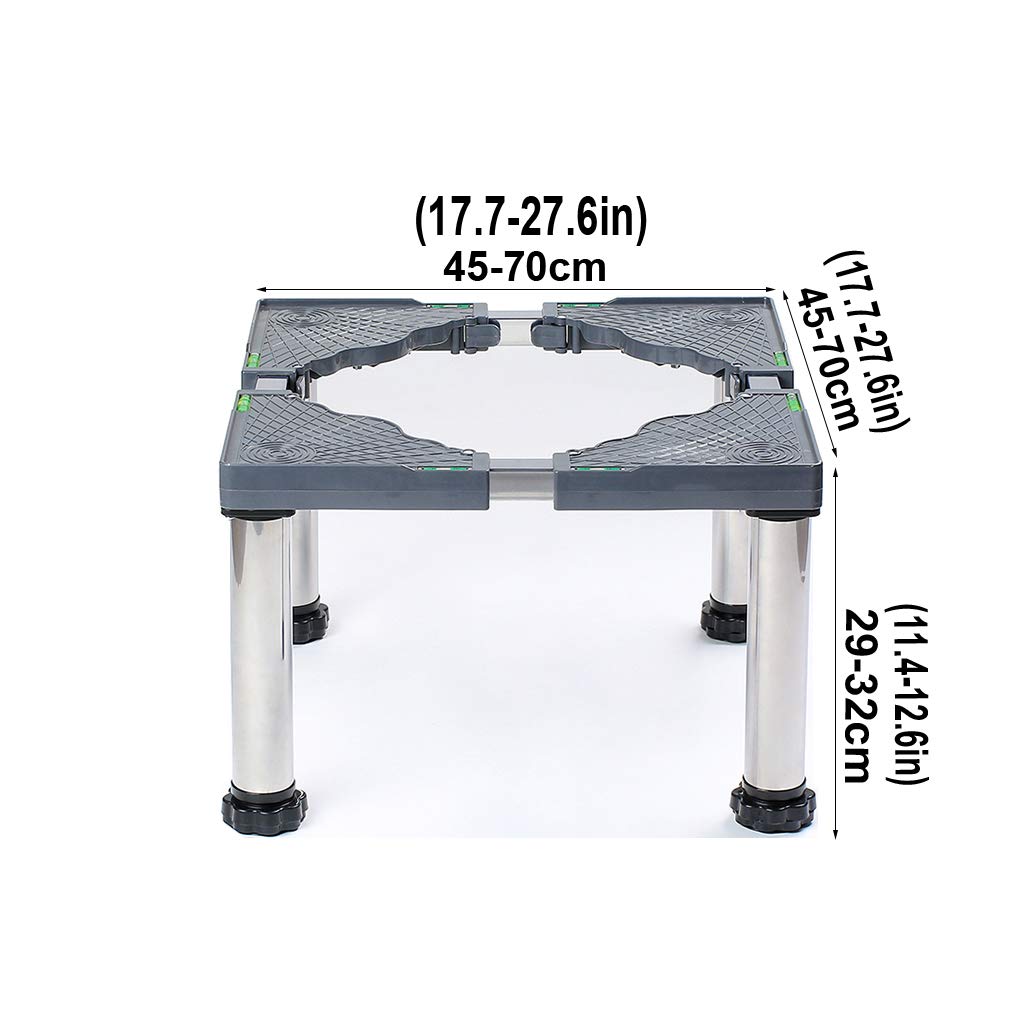 Adjustable 4-Leg Refrigerator Holder Bracket & Washing Machine Base Stand - Extendable Appliance Fridge Stand (29-32cm Height) for Kitchen, Laundry Room & Outdoor Plant Container Storage