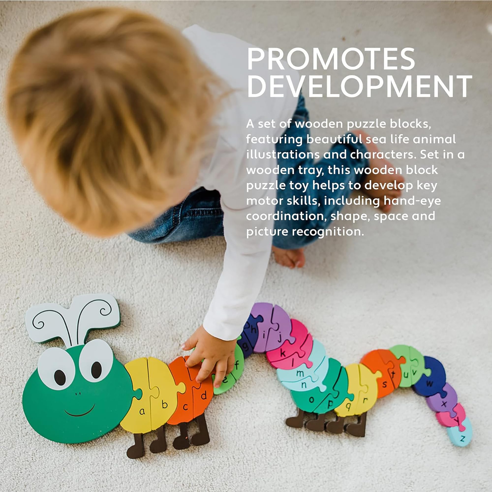 Educational Caterpillar Alphabet Puzzle for Kids - ABC Learning Toy for Toddlers & Preschoolers - Perfect for Classroom, Homeschooling & Early Childhood Development