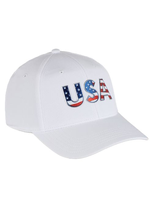 Americana White AeroSphere Tech Fabric Cap - Lightweight Performance Hat for Running, Hiking & Outdoor Activities