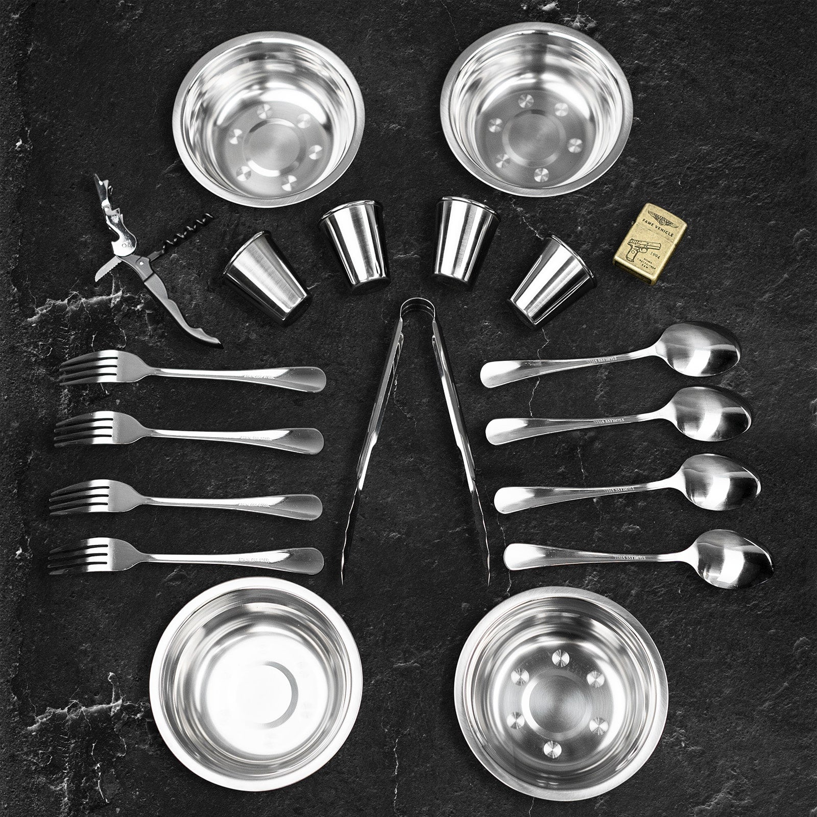 Premium BBQ Skewers Set with Wooden Case - 25-Piece Stainless Steel Grilling Accessories for Outdoor Cooking, Camping & Backyard Parties