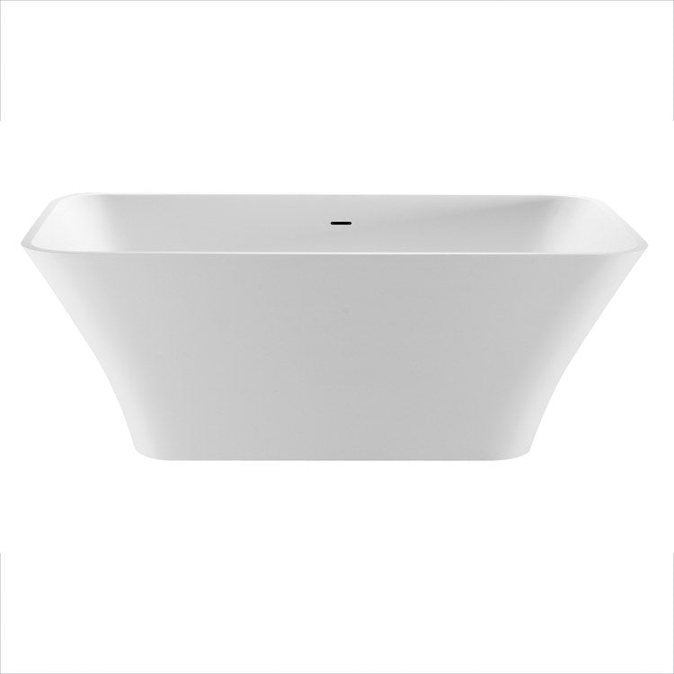 Air Tub Addison 66 x 35 Inch Freestanding/Undermount Rectangular Acrylic Bathtub - White Gloss Finish, 110 Gallon Capacity, 22 Inch Depth - Perfect for Modern Bathrooms & Spa-Like Relaxation