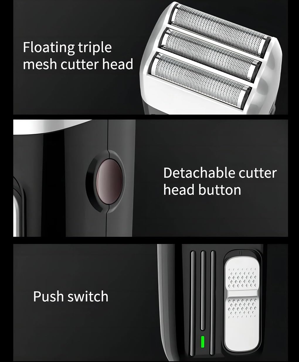 Premium Electric Razor for Men - Rechargeable Cordless Foil Shaver with 3 Blades for Smooth & Precise Shaving | Perfect for Travel, Home & Office Use