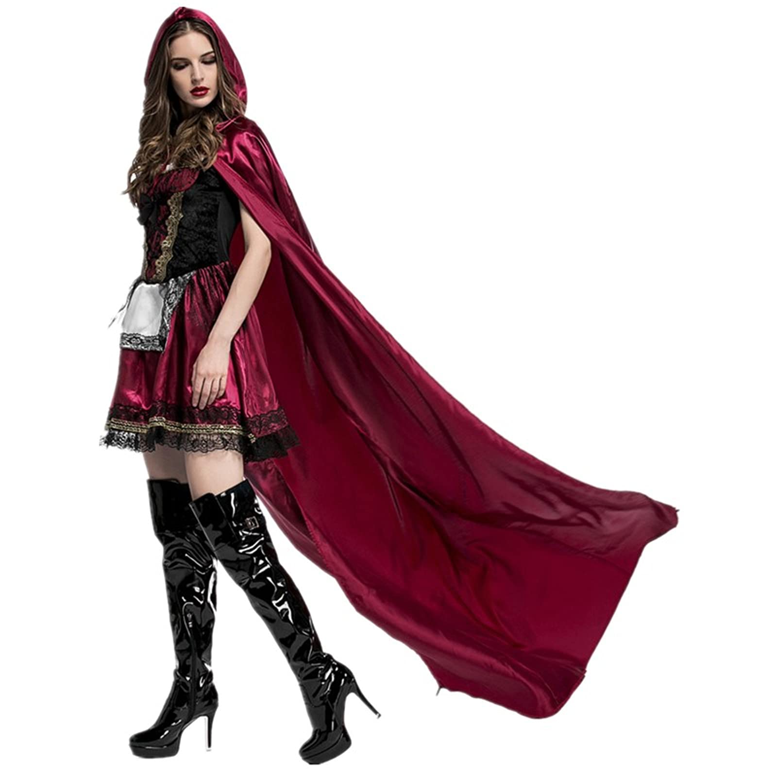 Sexy Little Red Riding Hood Costume for Women - Halloween, Carnival, Masquerade Party Dress | Fairy Tale Cosplay & Fancy Dress Outfit | Perfect for Halloween Parties, Cosplay Events & Themed Nights