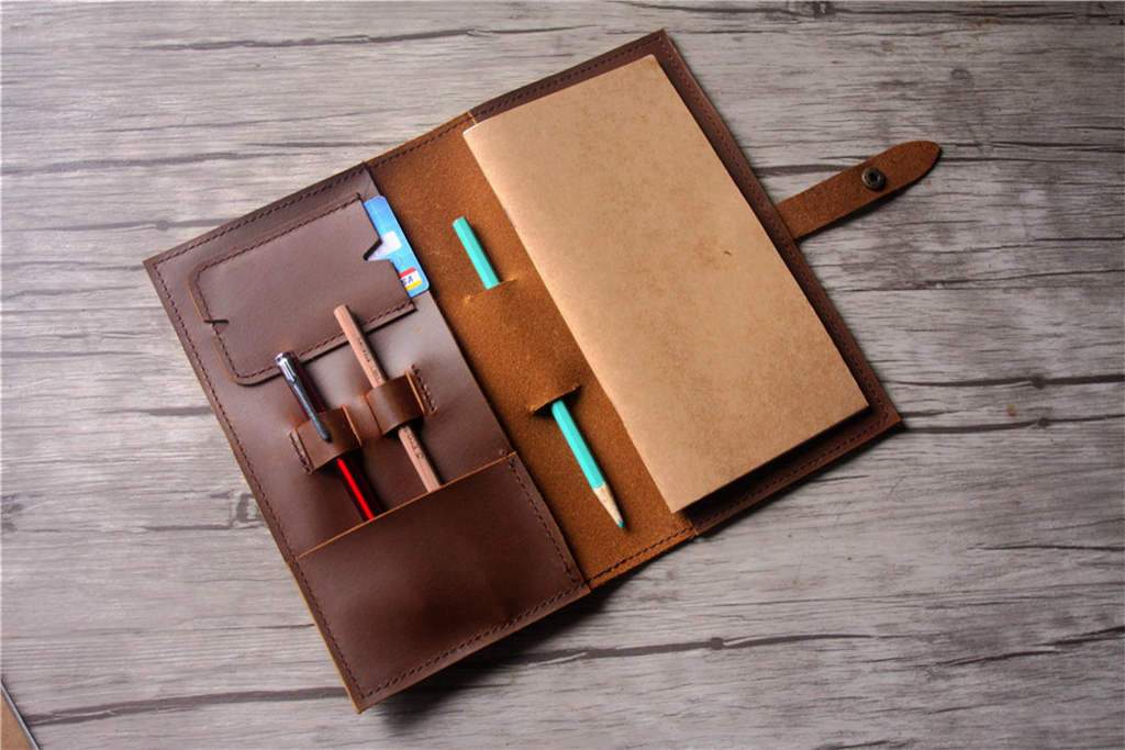 Rustic Leather Travelers Notebook Cover - Handmade Genuine Leather Journal Cover for Bullet Journaling, Travel Diary & Note Taking - Perfect for Writers, Students & Travel Enthusiasts