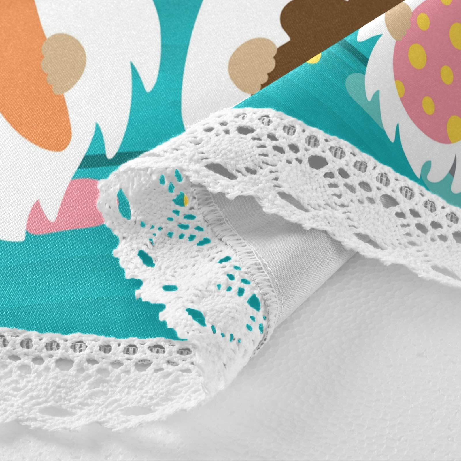 Easter Gnomes Eggs Round Tablecloth - 60 Inch Washable Polyester Spring Table Cover with Floral Design for Kitchen, Party, Picnic, Dining Decor - Perfect for Easter Celebrations and Seasonal Home Decoration