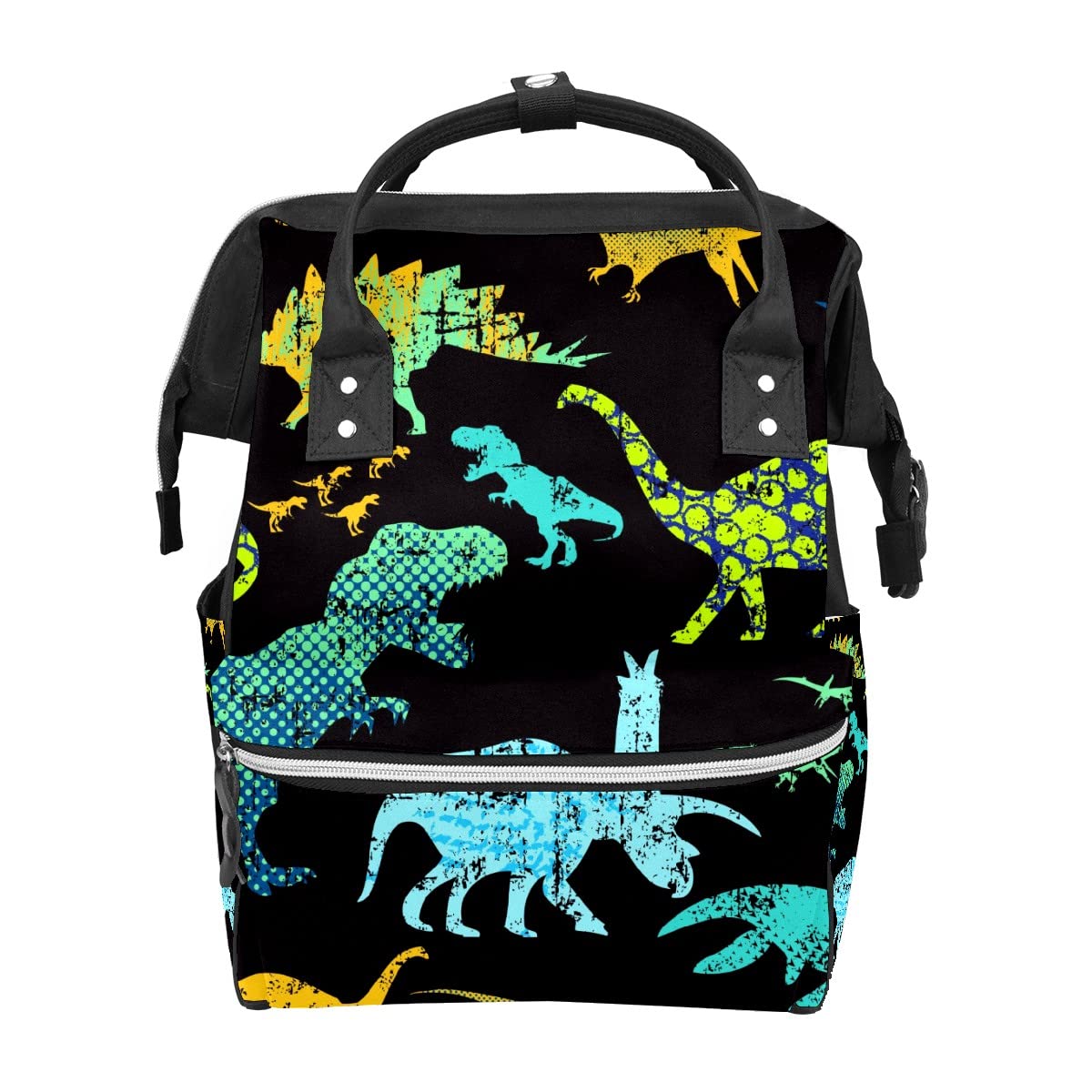 Durable Large Capacity Diaper Bag Backpack for Parents - Multifunctional Travel Backpack with Dinosaur Silhouette Design | Perfect for Baby Outings, Family Trips & Daily Use