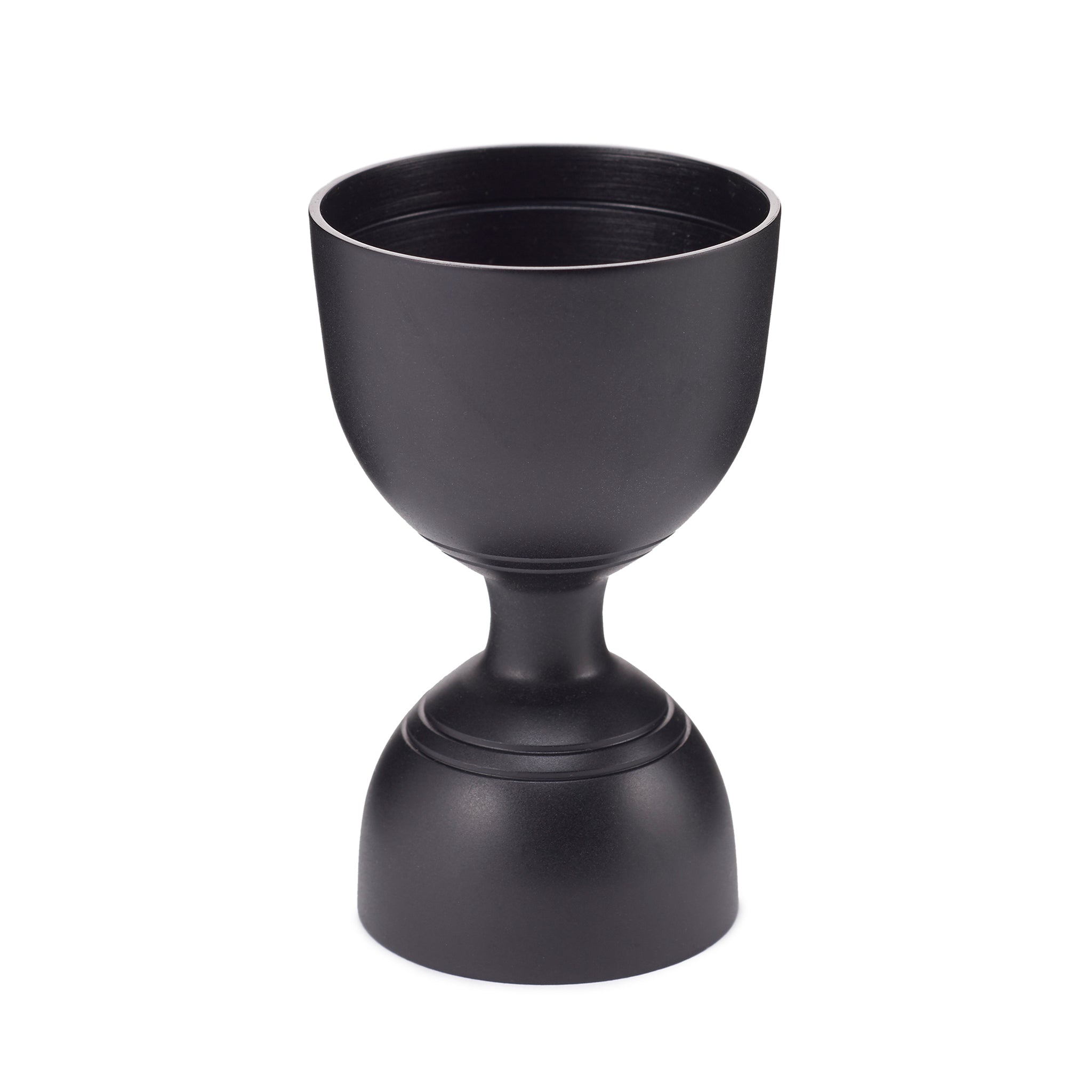 LEOPOLD® Matte Black Jigger with Banded Design - 1oz & 2oz Dual Measuring Cup for Cocktails, Coffee, and Baking - Perfect for Bartenders and Home Mixologists