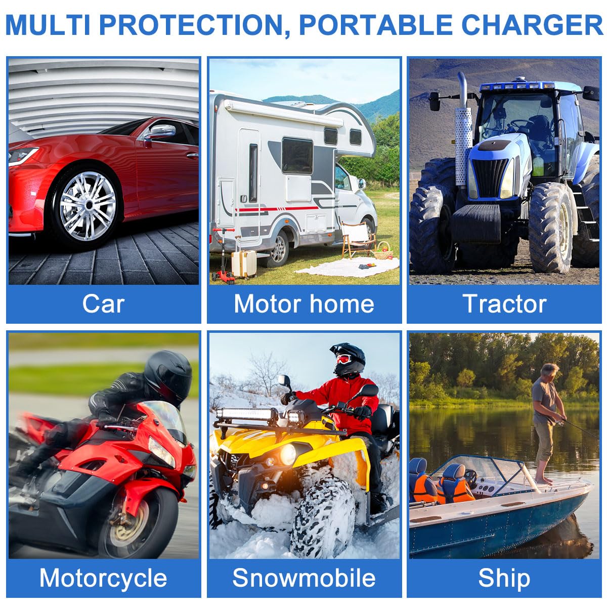 12V Solar Panel Kit - Waterproof Polycrystalline Solar Car Battery Trickle Charger & Maintainer with Battery Clips & Suction Cups | Portable Backup Power for Cars, RVs, Boats | Ideal for Road Trips, Camping & Emergency Power Supply