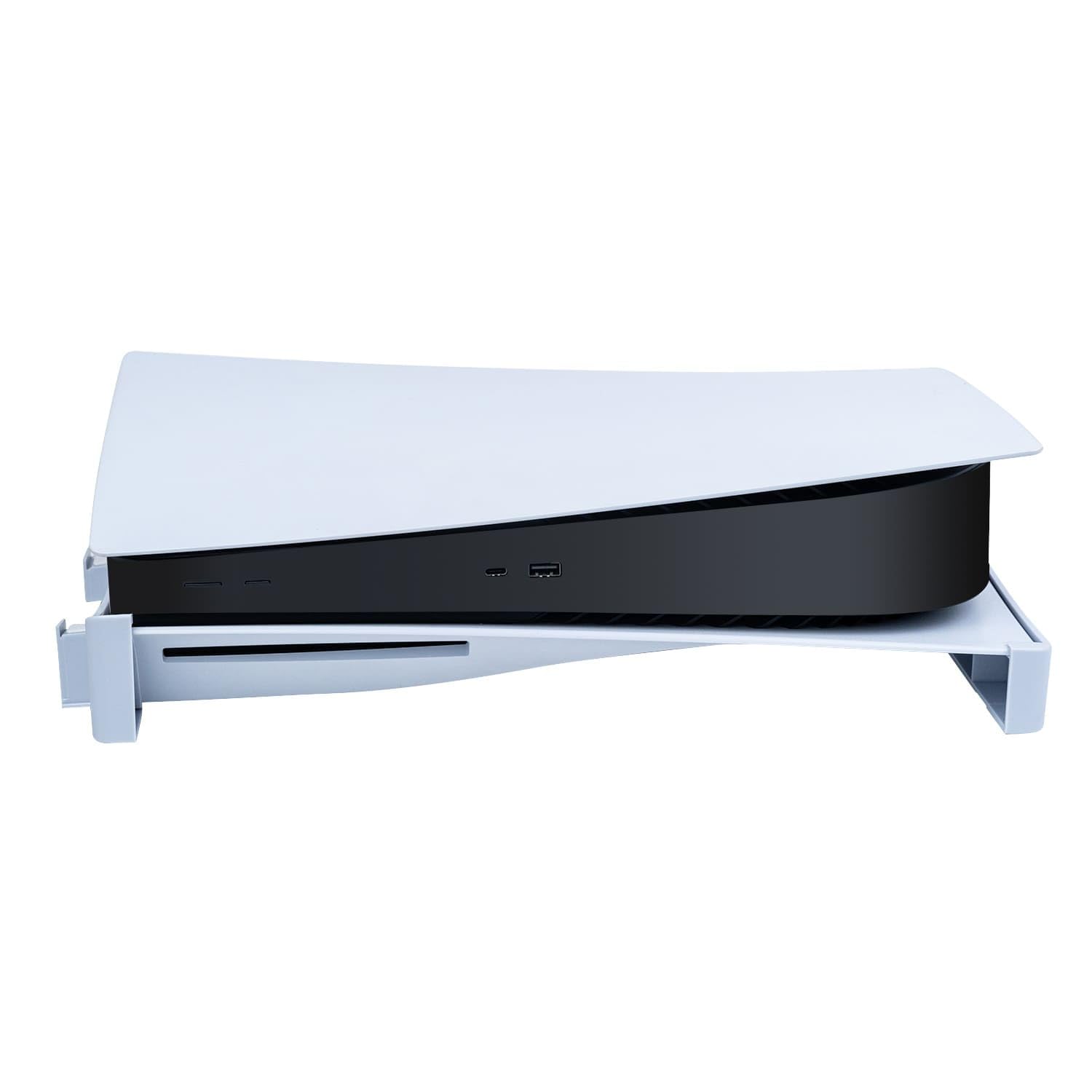 PS5 Horizontal Stand for PlayStation 5 Disc & Digital Edition - Grey White Desk Stand Base Accessory (Not Compatible with PS5 Slim) | Perfect for Gaming Setup & Console Organization