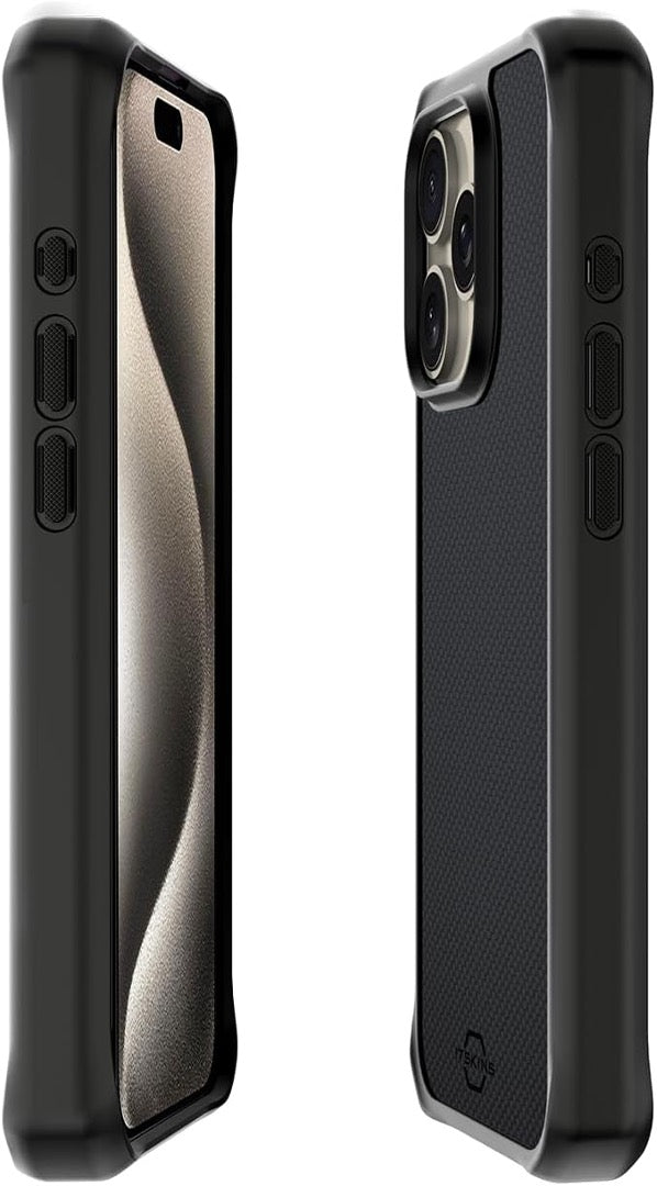 Ballistic Case for iPhone 15 Pro with MagSafe - Black | Shockproof Protective Cover for Everyday Use & Outdoor Activities