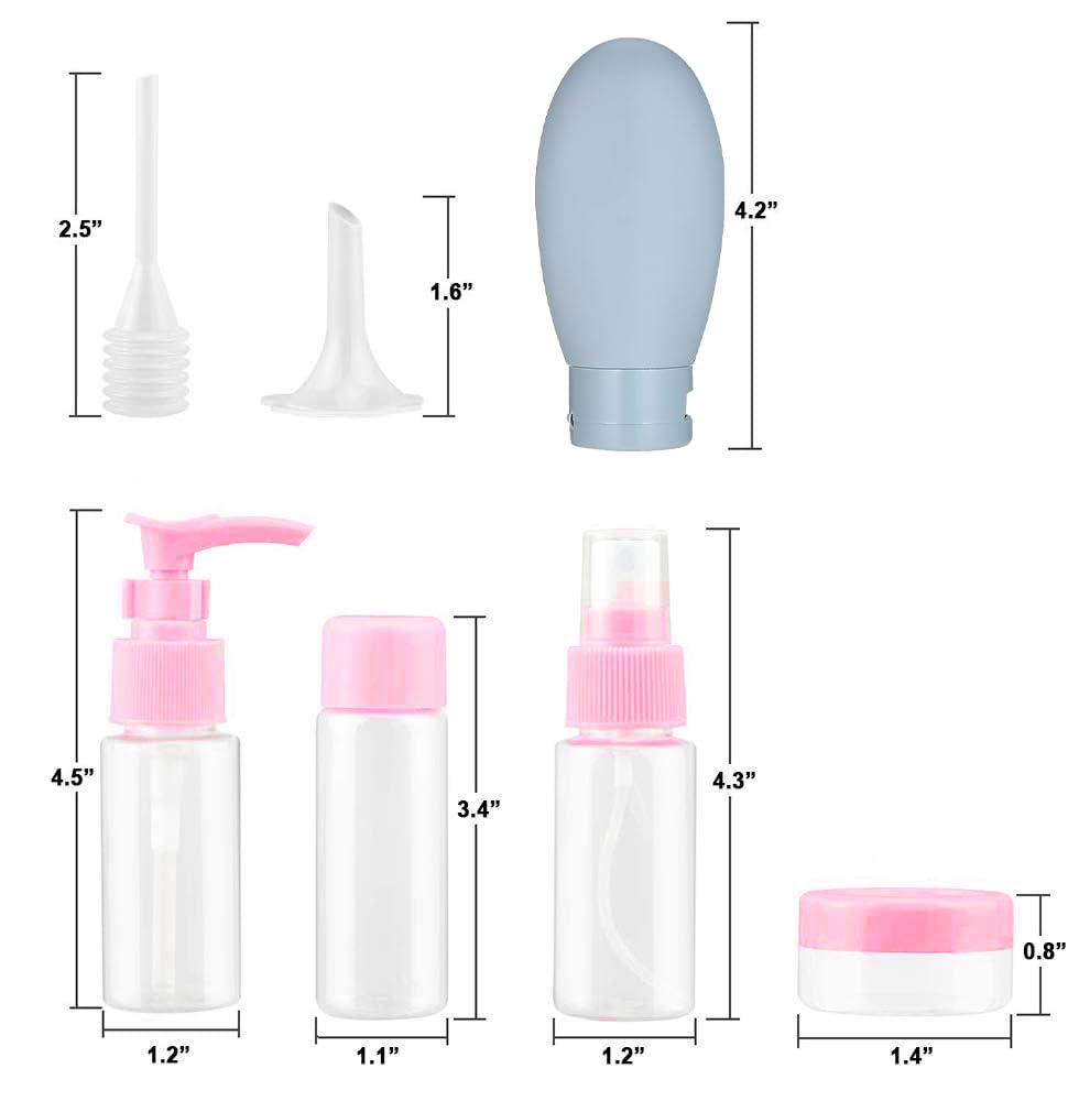 12 PCS Travel Bottle Set - Leakproof Plastic Toiletry Containers for Shampoo, Lotion & Cosmetics | TSA Approved Refillable Squeeze Bottles with Travel Bag - Perfect for Air Travel, Camping & Gym Use