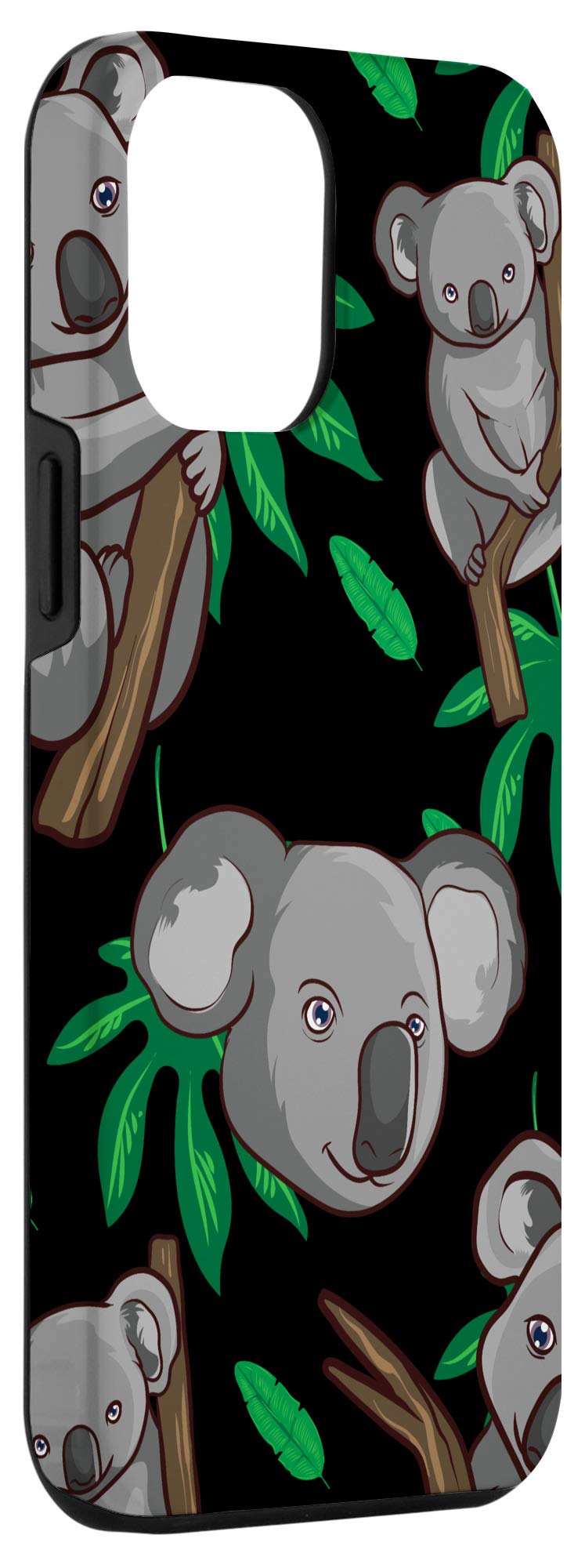 iPhone 12 Pro Max Cute Koala Black Phone Case - Protective Cover for iPhone 12 Pro Max (6.7 inch) - Durable Shockproof Slim Design - Perfect for Everyday Use, Travel & Outdoor Activities