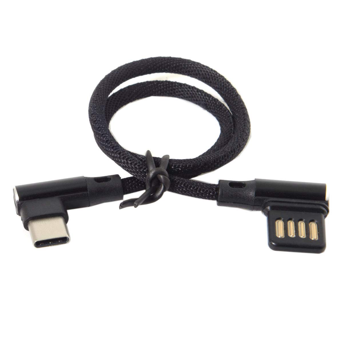 Chenyang USB 2.0 to USB C 90 Degree Right Angle Adapter Cable - 15CM (0.5ft) Short Extension Cord for Phone, Tablet, Laptop Charging & Data Transfer