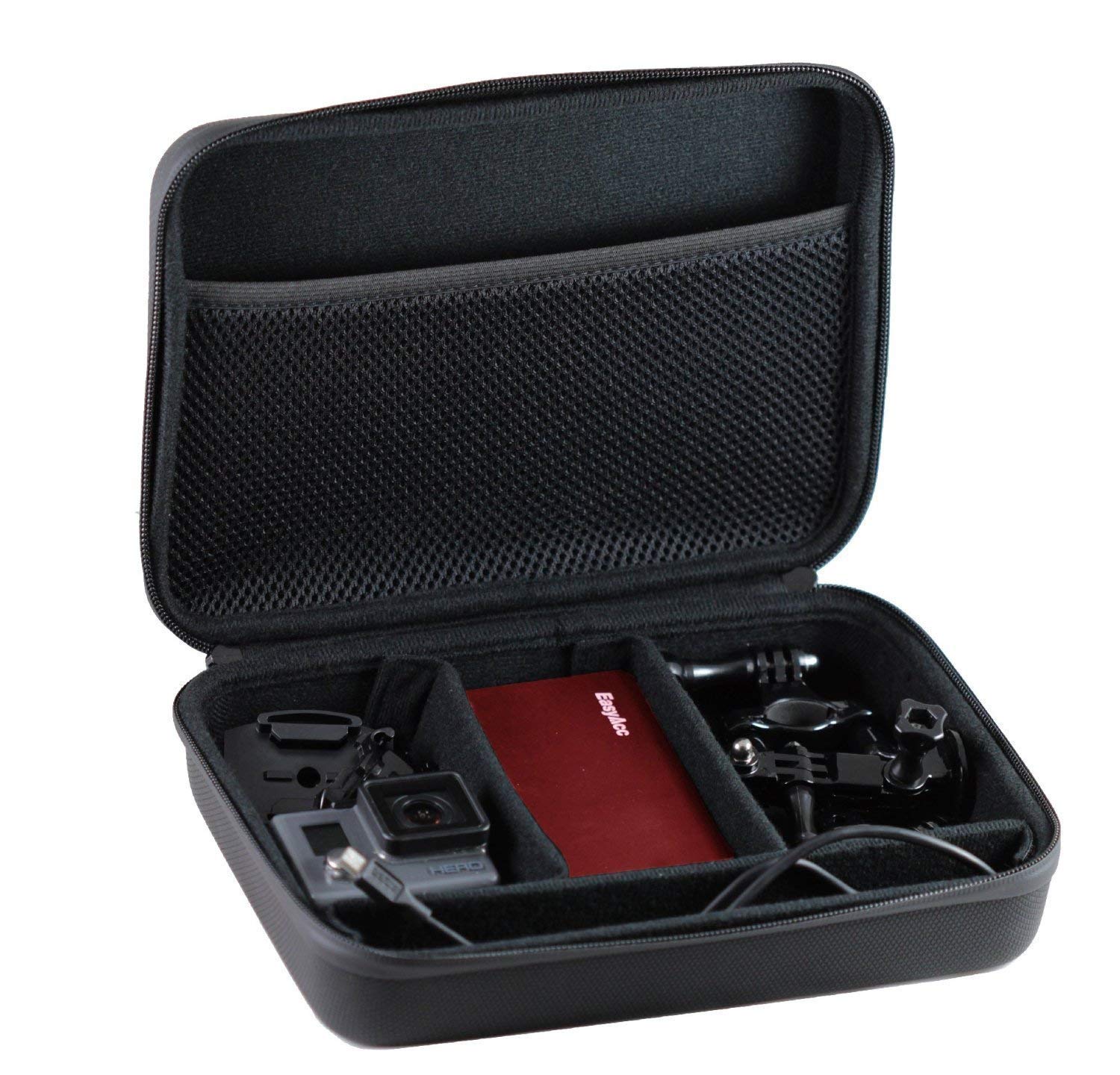 Navitech 9-in-1 Action Camera Accessory Kit with Rugged Red Case | Compatible with Nilox Mini UP Waterproof Camera | Perfect for Outdoor Sports, Travel Vlogging & Underwater Adventures