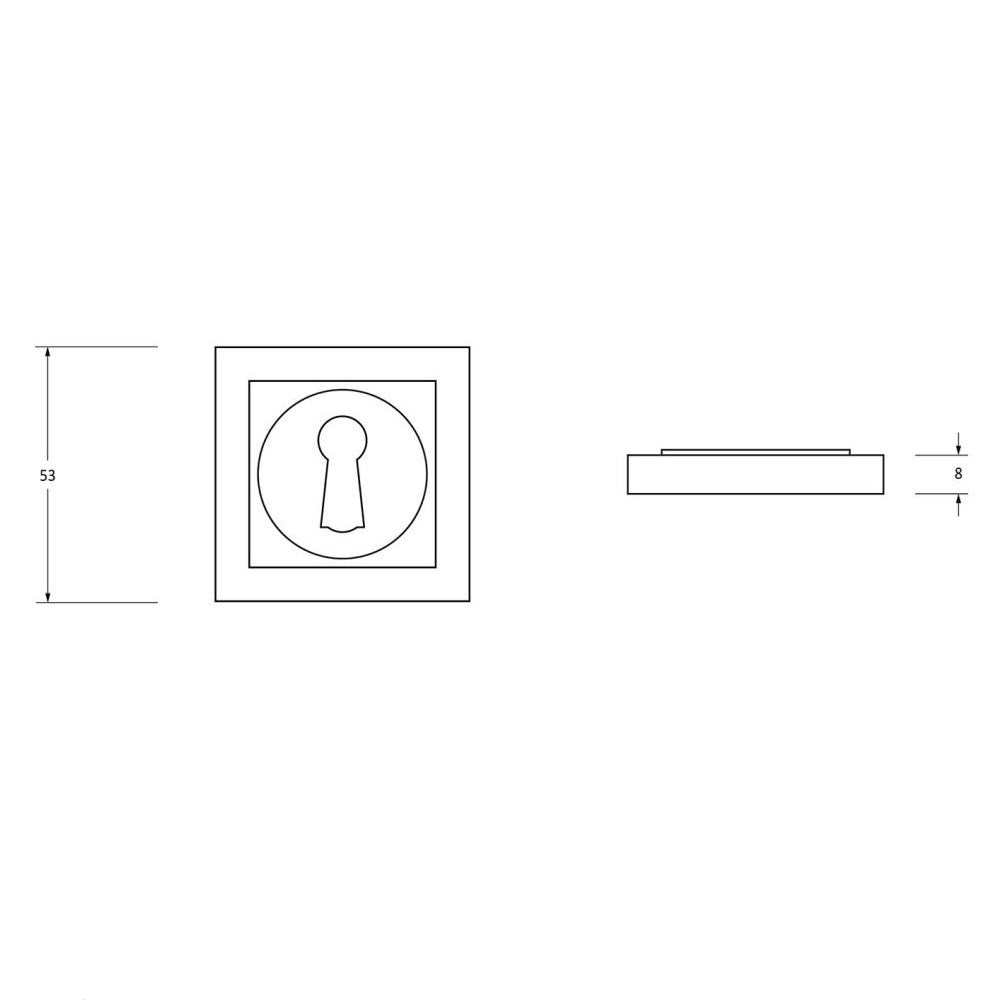 Polished Stainless Steel Concealed Square Escutcheon Plate - Modern Door Hardware for Bathroom, Bedroom & Closet - Rust-Resistant & Durable Design