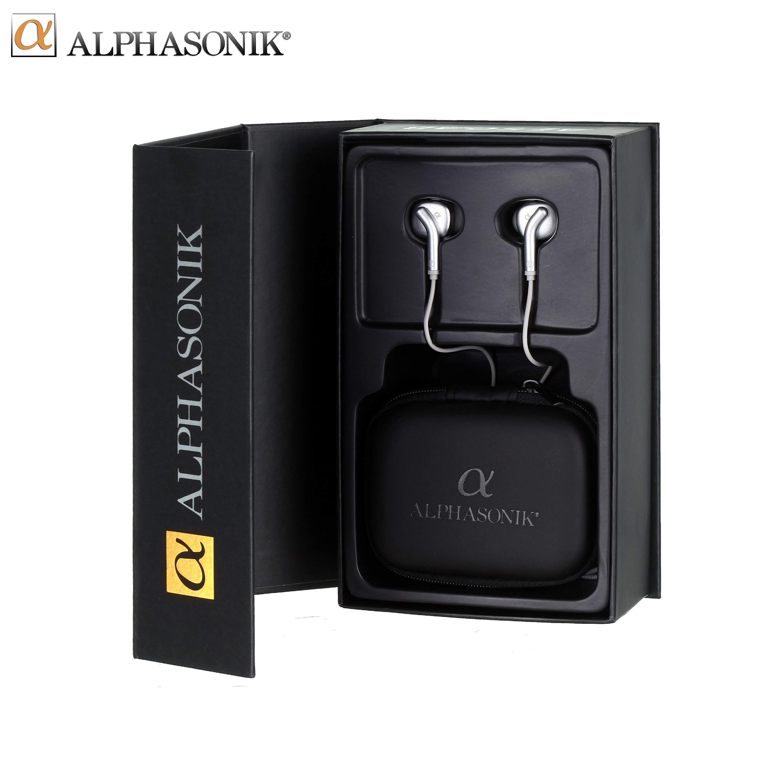 Alphasonik Premium Noise Isolating In-Ear Headphones with Bass Boost, Stereo Microphone & Remote Control - Compatible with iPhone, iPad, Samsung Galaxy & Android Phones - Perfect for Music, Gaming & Hands-Free Calls