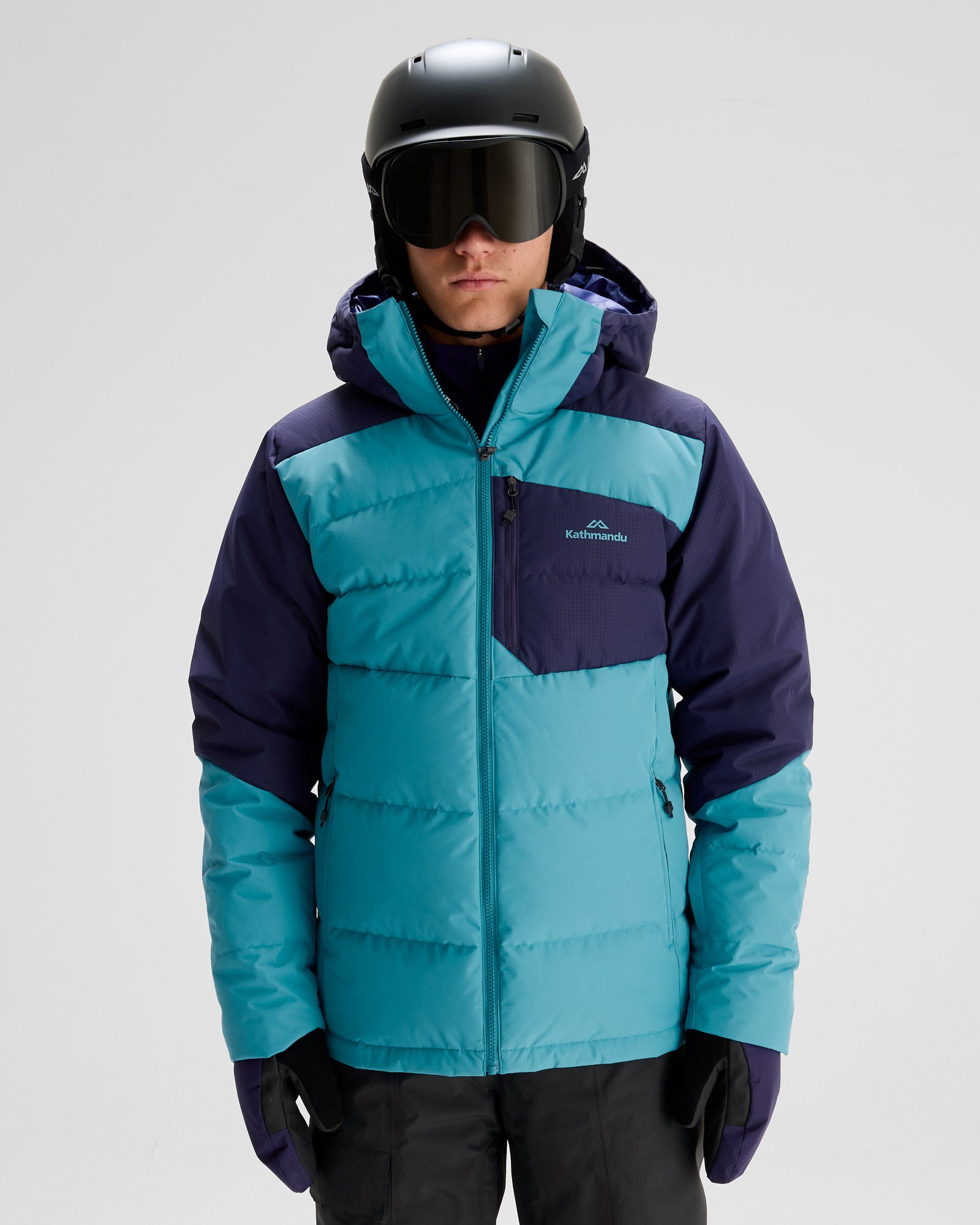 Men's PWDR Days Down Snow Jacket - Waterproof Winter Coat for Skiing & Snowboarding - Eddy/Dark Horizon - Perfect for Cold Weather & Outdoor Adventures