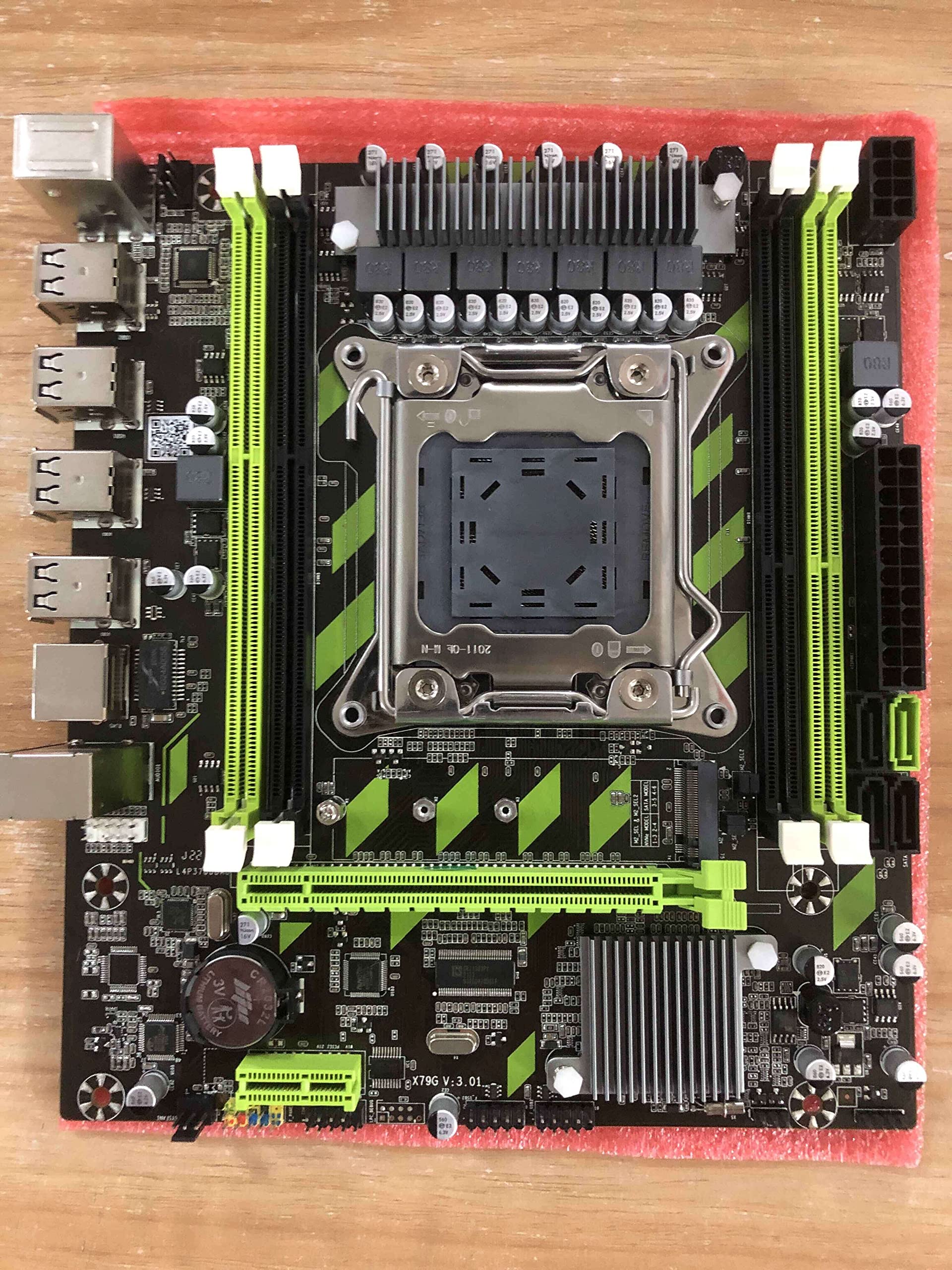 X79 Motherboard LGA 2011 Socket with Xeon E5-2650 8-Core Processor (16 Threads), Micro ATX, DDR3 & SATA 3.0 Support - Perfect for Gaming PC, Workstation & Server Builds
