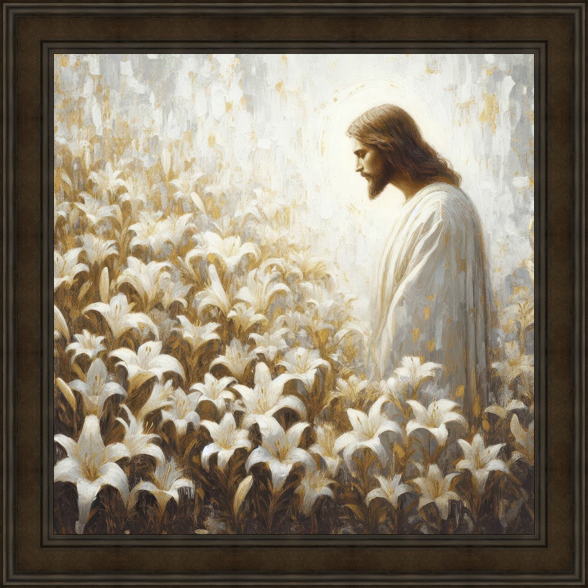 Consider The Lilies - Inspirational Christian Wall Art Decor for Home & Office | Perfect for Living Room, Bedroom, Church & Gift Giving